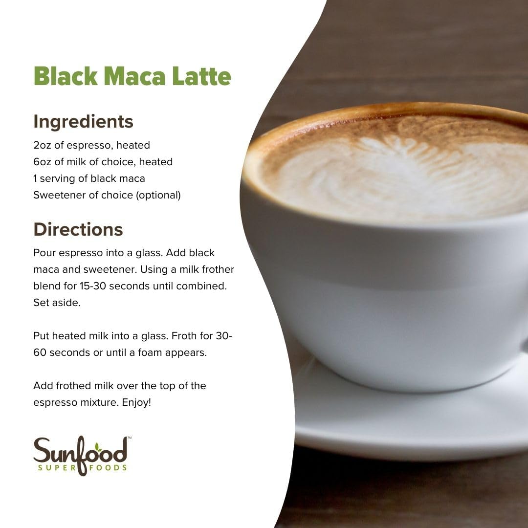 Foto 4 | Maca Negra En Polvo Superfoods Sunfood, Cruda Y Orgánica, 120 Ml - Venta Internacional.