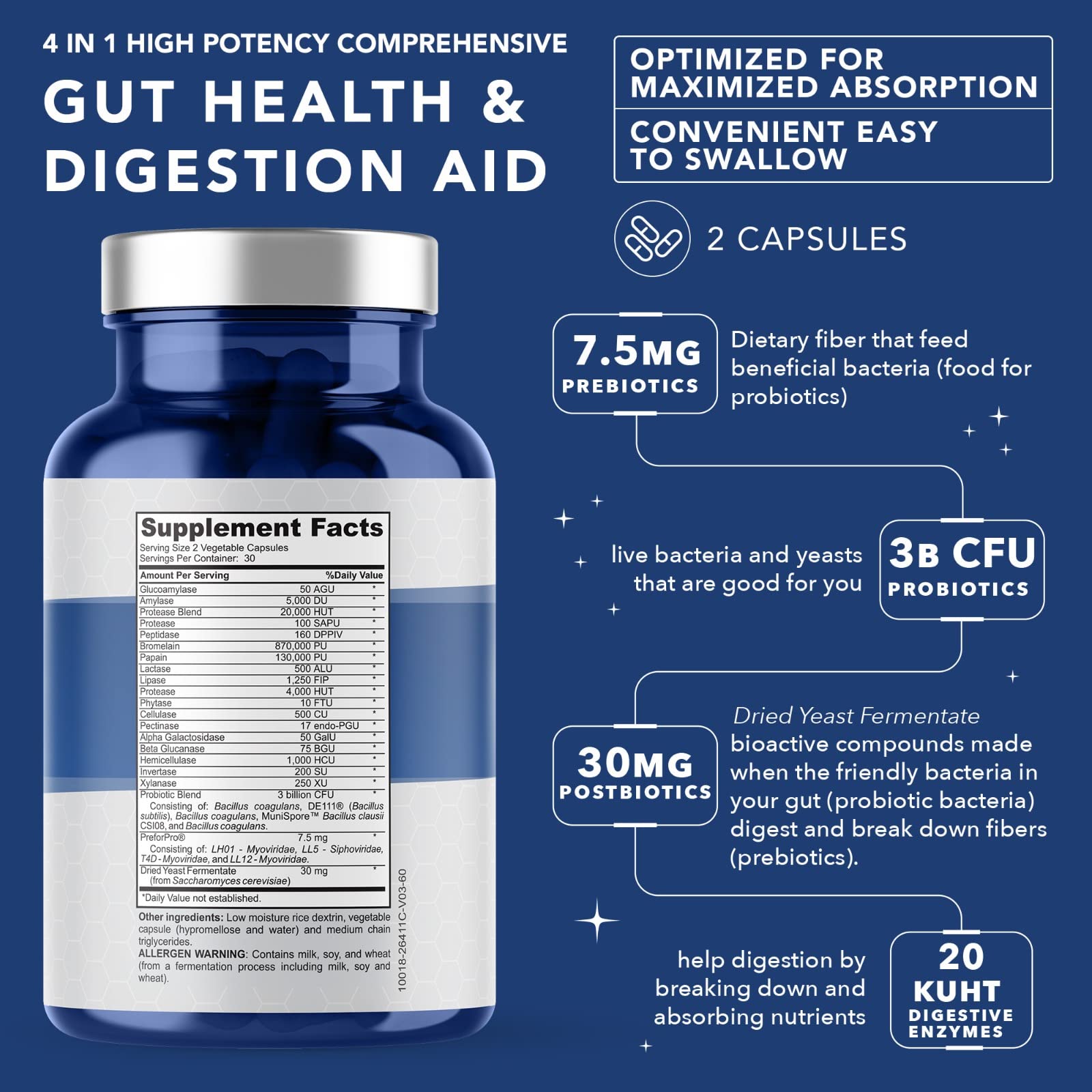 Foto 2 | Suplemento Plant.o Nutrition Gut Complex 60 Cápsulas - Venta Internacional.