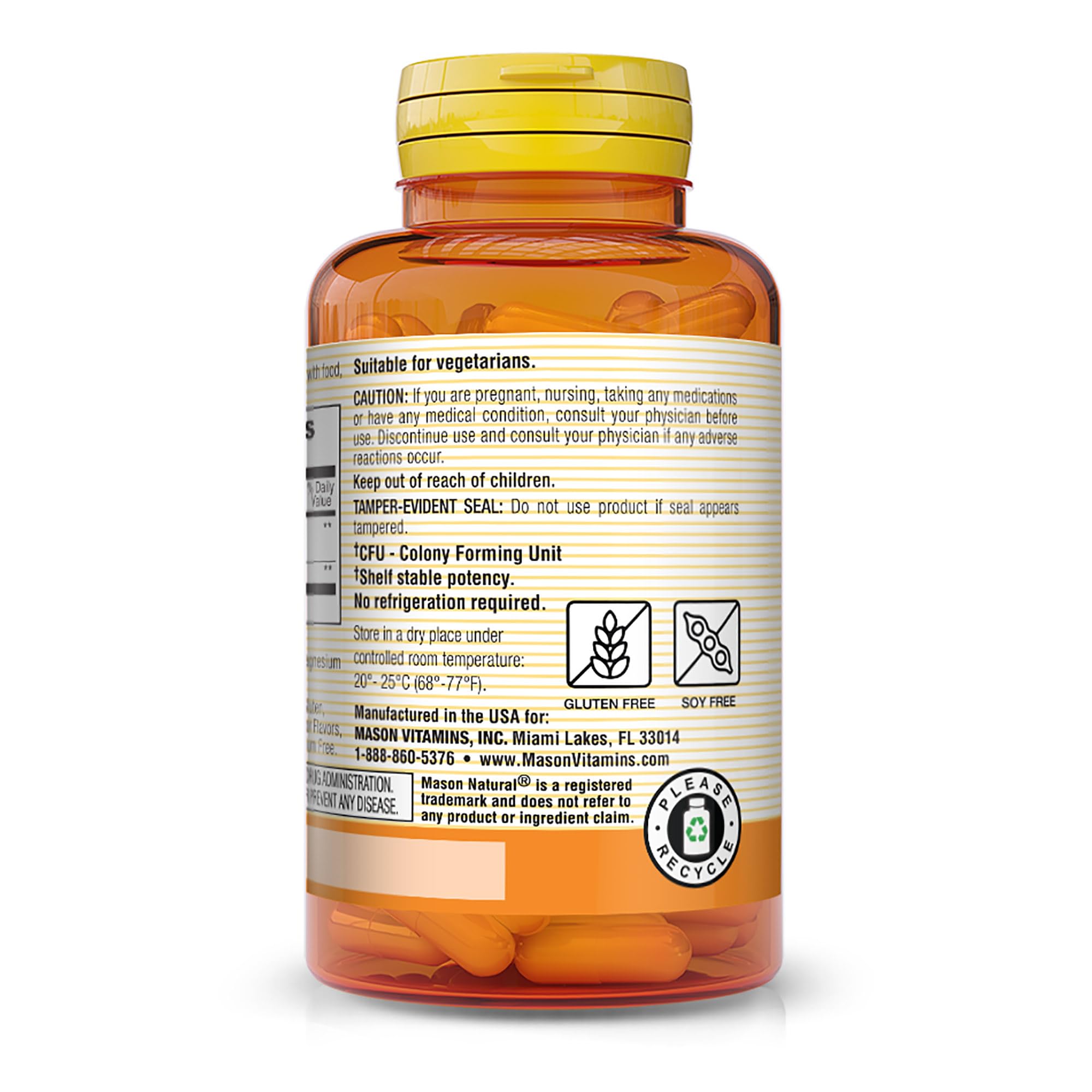 Foto 3 | Suplemento Probiótico Mason Natural Con Prebiótico, 40 Cápsulas - Venta Internacional.