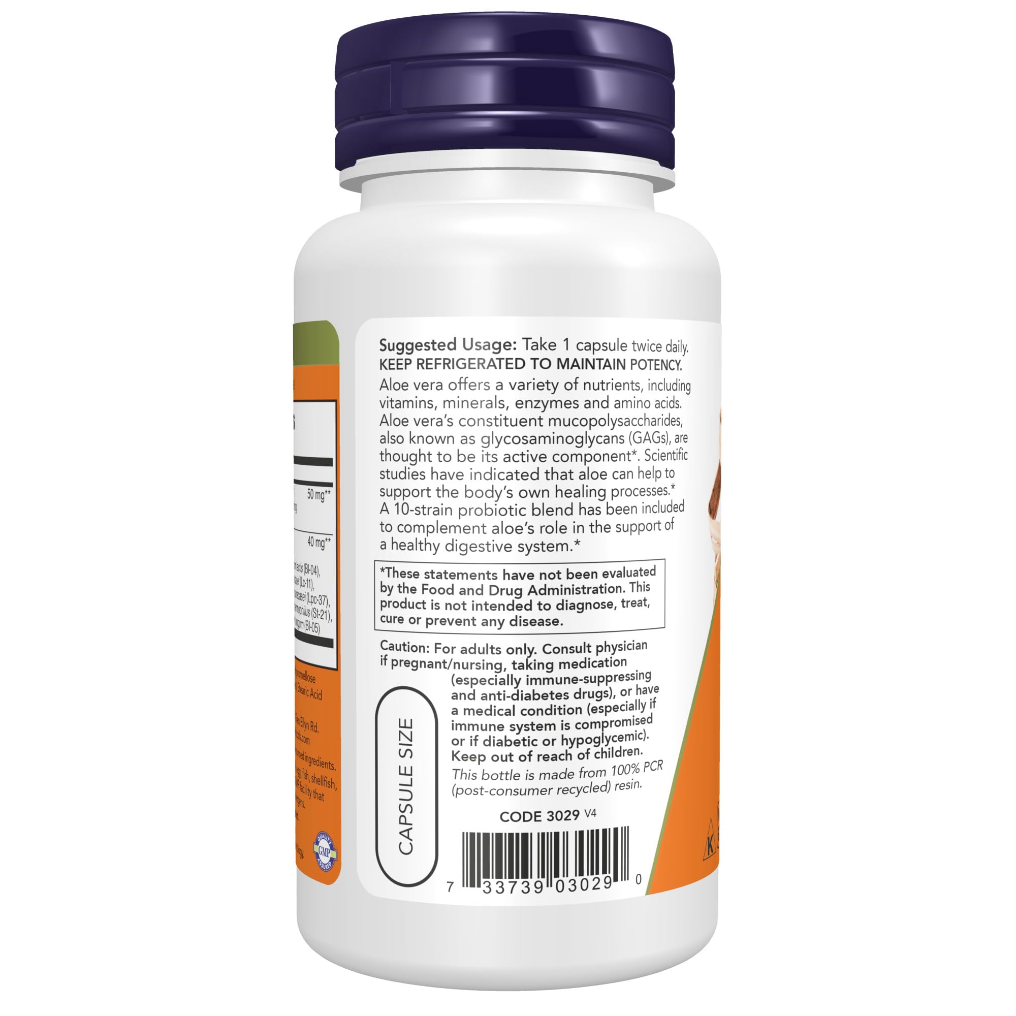 Foto 4 pulgar | Suplementos Now Foods Con 10 000 G De Aloe Y Probióticos, 10 Cepas, 60 Cápsulas - Venta Internacional.
