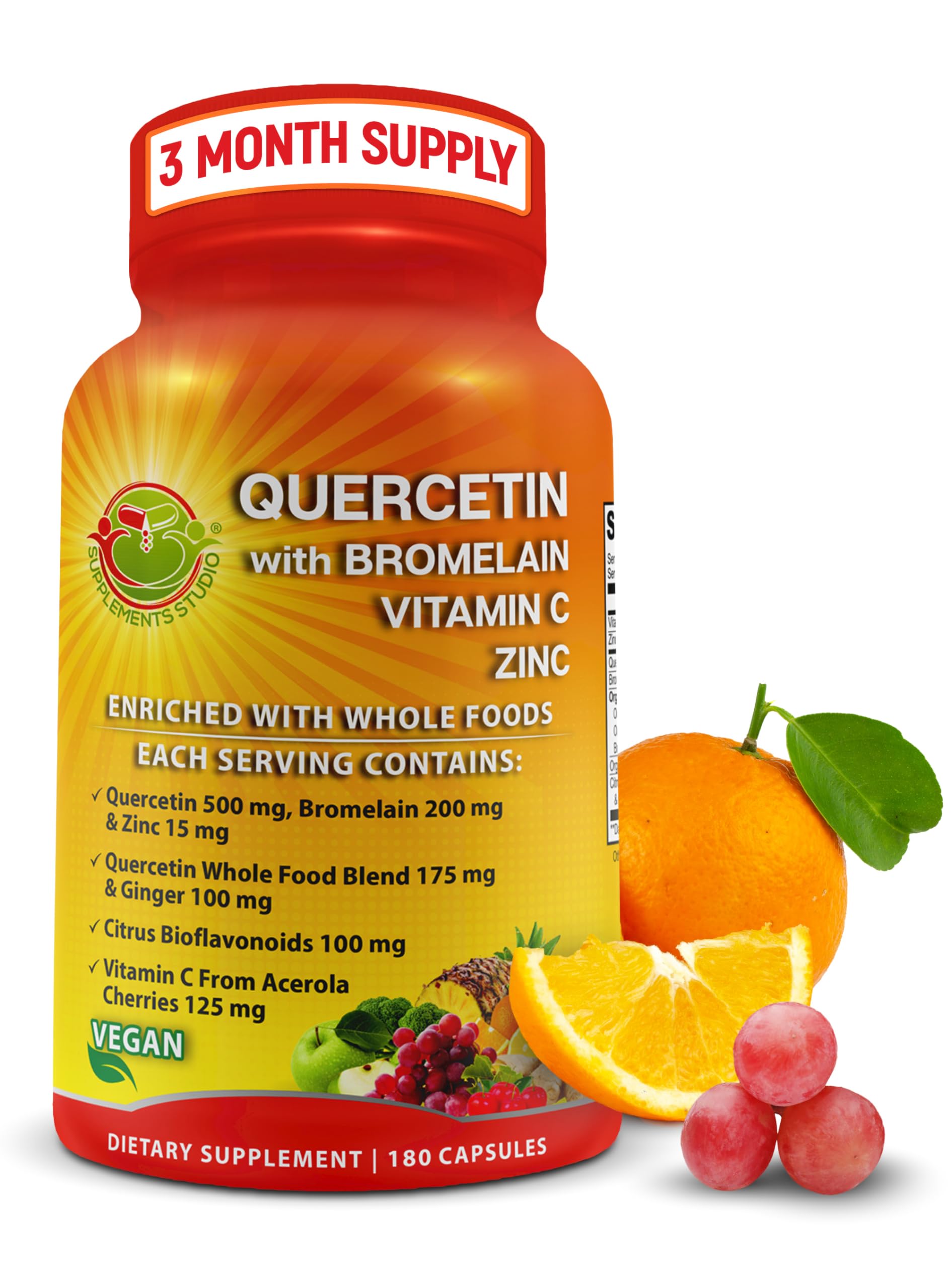 Foto 2 pulgar | Suplemento Studio Quercetin 500 Mg Con Bromelina - Venta Internacional.