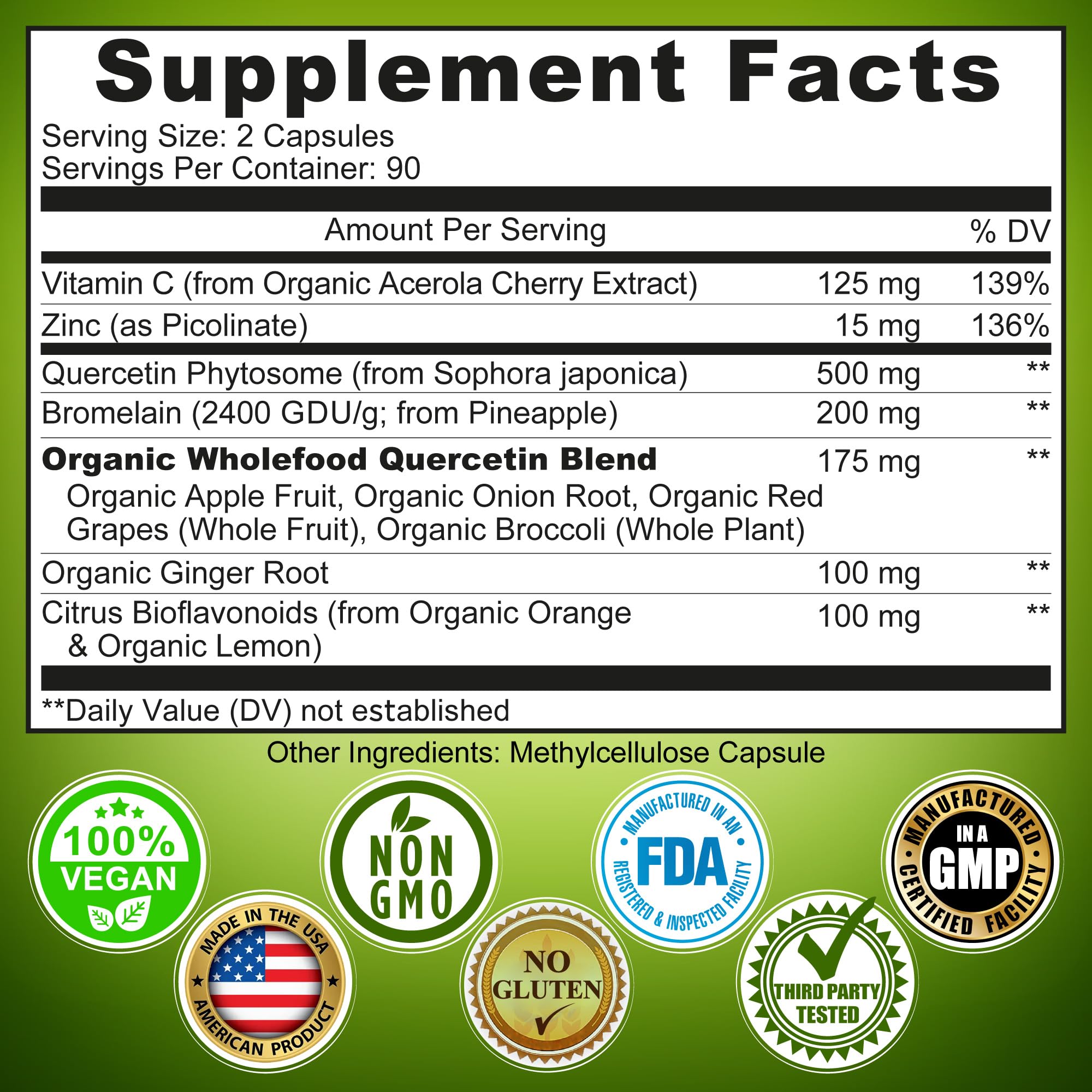 Foto 7 pulgar | Suplemento Studio Quercetin 500 Mg Con Bromelina - Venta Internacional.