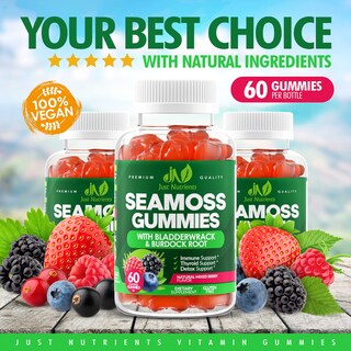 Foto 4 | Gomitas Supplement Just Nutrients Sea Moss De 3000 Mg, 60 Unidades - Venta Internacional.