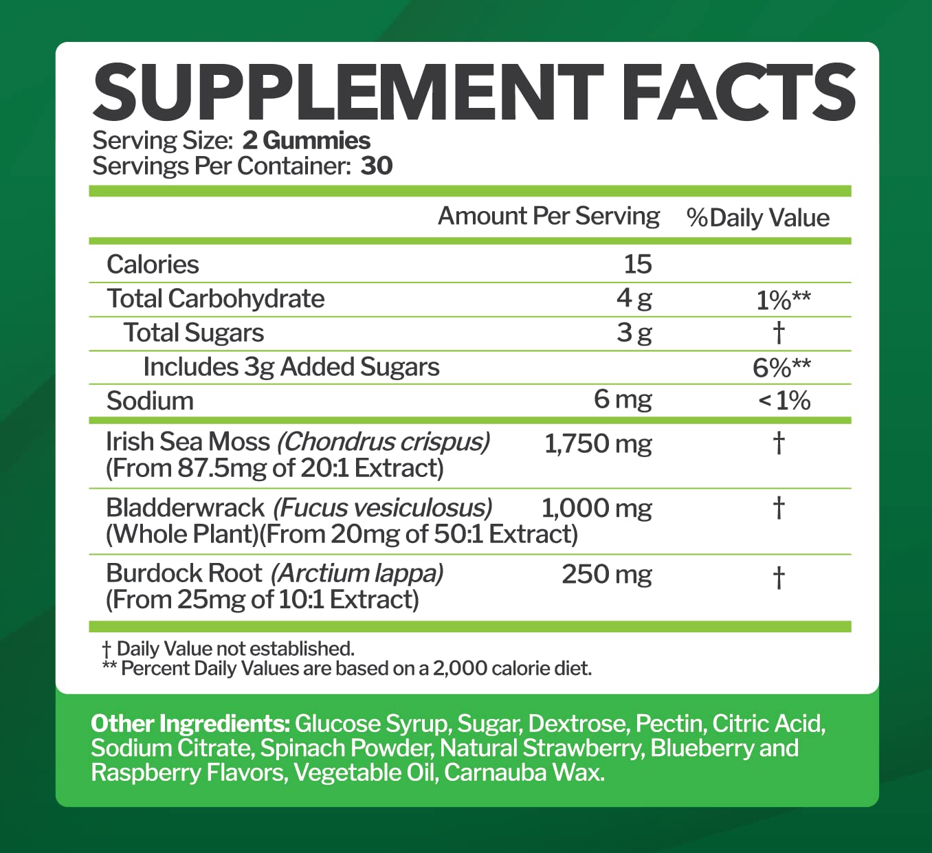 Foto 6 pulgar | Gomitas Supplement Just Nutrients Sea Moss De 3000 Mg, 60 Unidades - Venta Internacional.