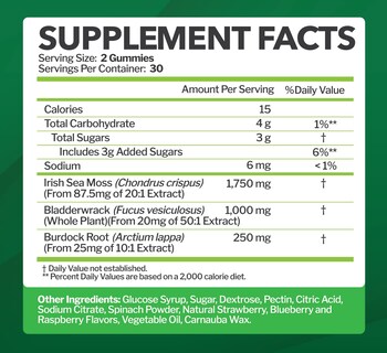 Foto 5 | Gomitas Supplement Just Nutrients Sea Moss De 3000 Mg, 60 Unidades - Venta Internacional.