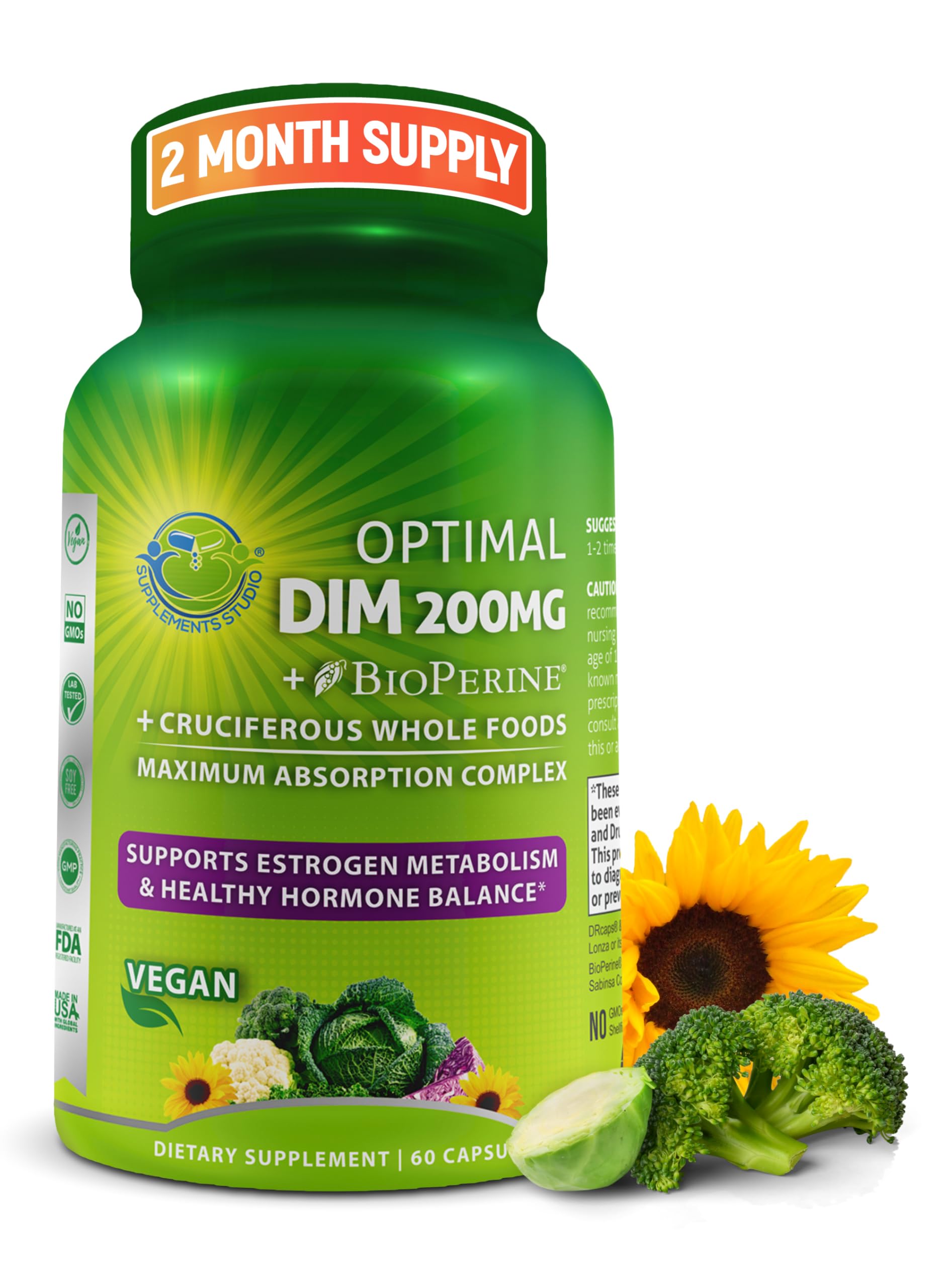Foto 2 pulgar | Suplemento Supplements Studio Optimal Dim 200 Mg 60 Cápsulas - Venta Internacional.