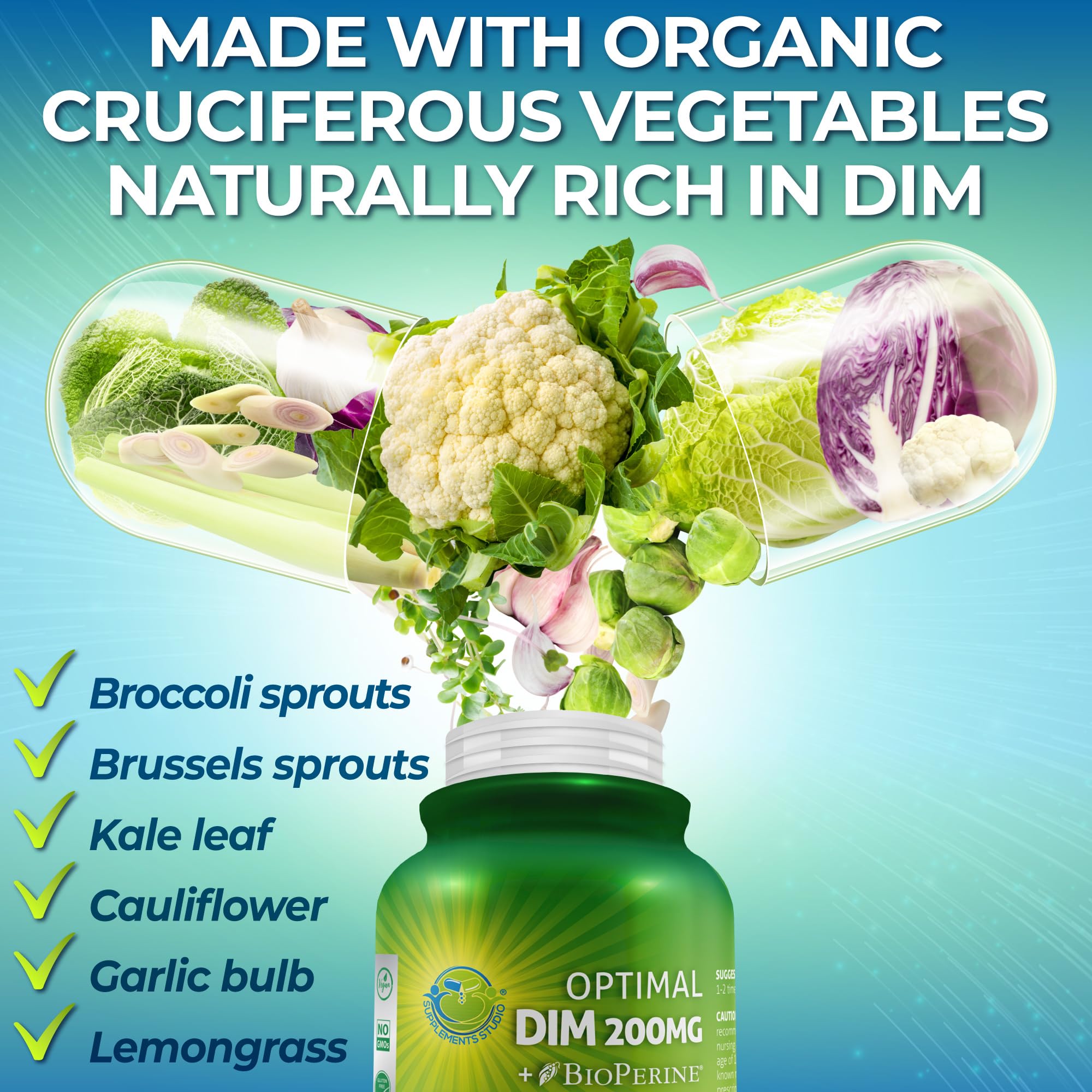 Foto 4 | Suplemento Supplements Studio Optimal Dim 200 Mg 60 Cápsulas - Venta Internacional.