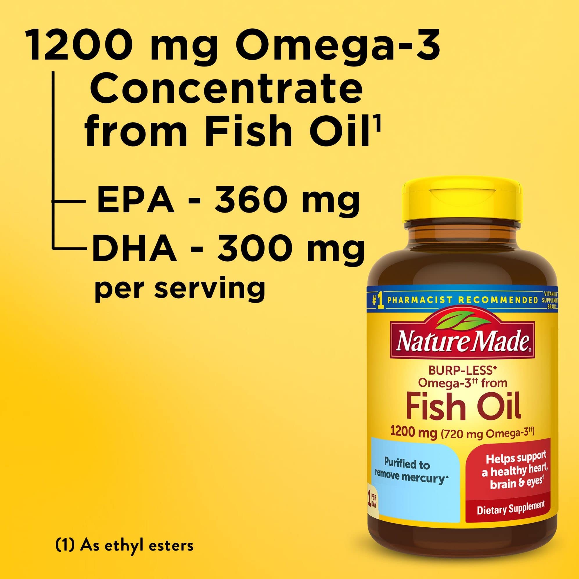 Foto 4 pulgar | Suplemento De Aceite De Pescado Nature Made Burp Less Omega 3 1200 Mg - Venta Internacional.