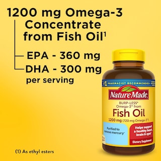 Foto 3 | Suplemento De Aceite De Pescado Nature Made Burp Less Omega 3 1200 Mg - Venta Internacional.