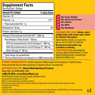 Foto 5 | Suplemento De Aceite De Pescado Nature Made Burp Less Omega 3 1200 Mg - Venta Internacional.