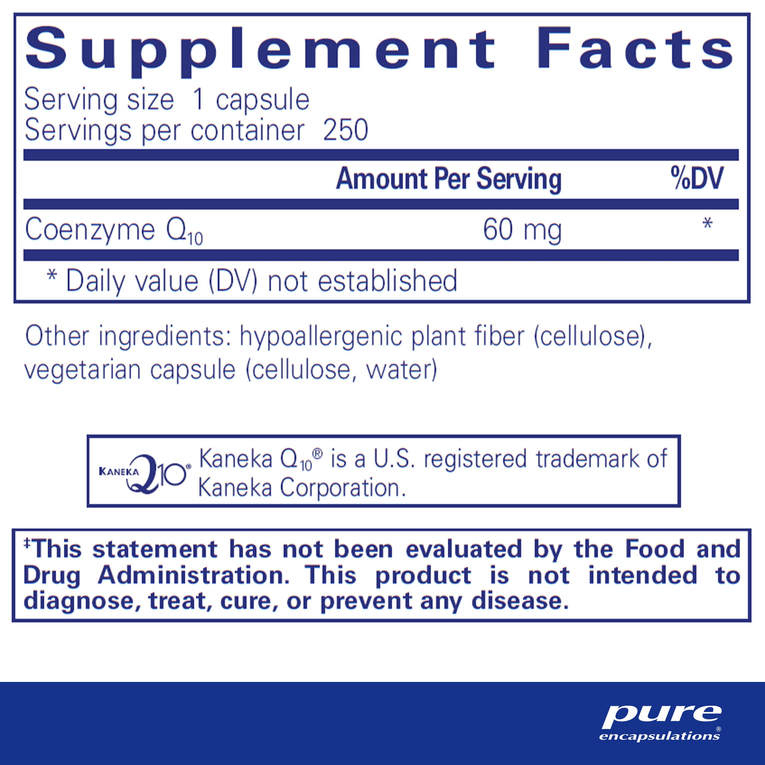 Foto 3 pulgar | Suplemento Pure Encapsulations Coq10 60 Mg 250 Cápsulas - Venta Internacional.