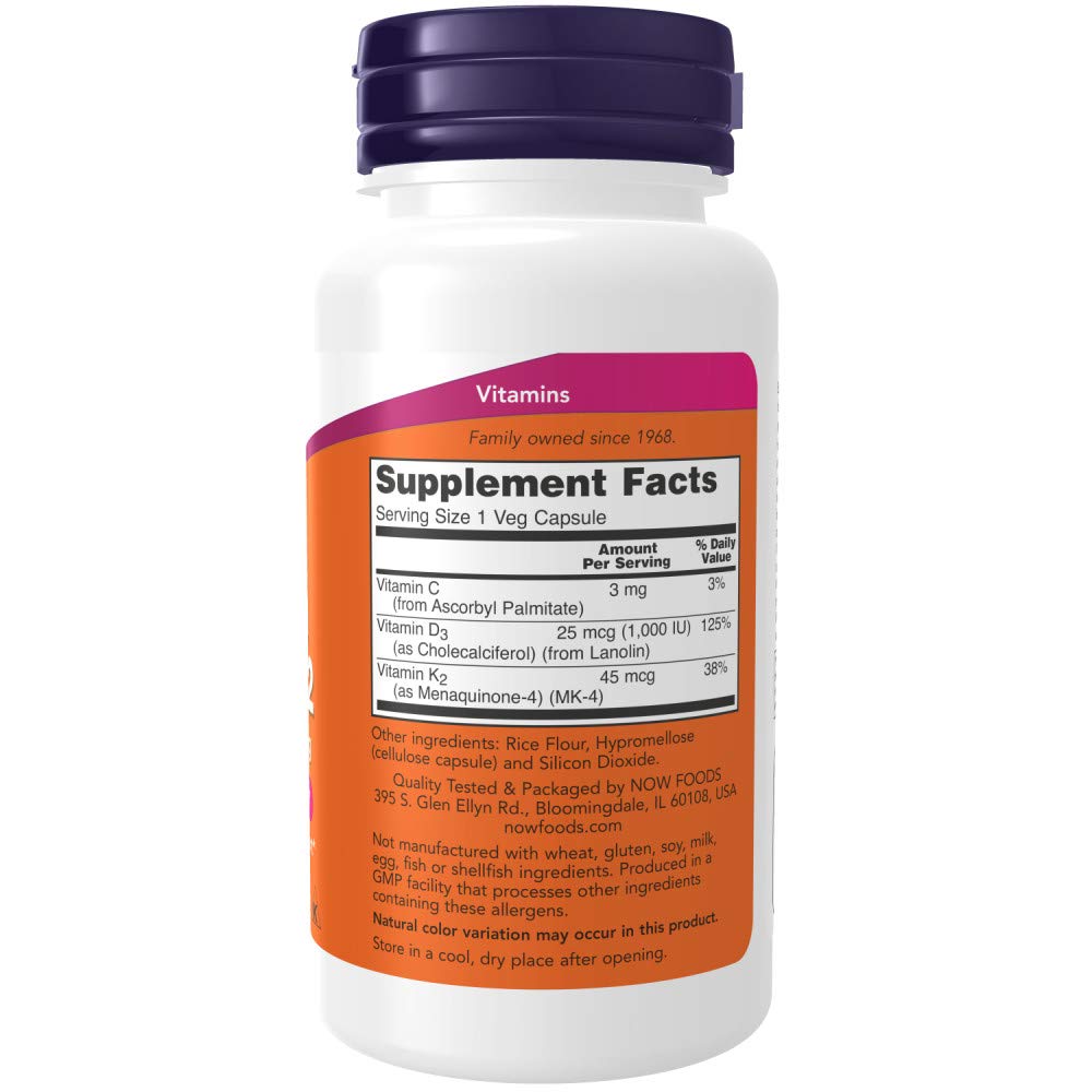 Foto 3 pulgar | Vitamina D-3 Y K-2 De Supplement Now Foods, 120 Cápsulas (paquete De 2) - Venta Internacional.