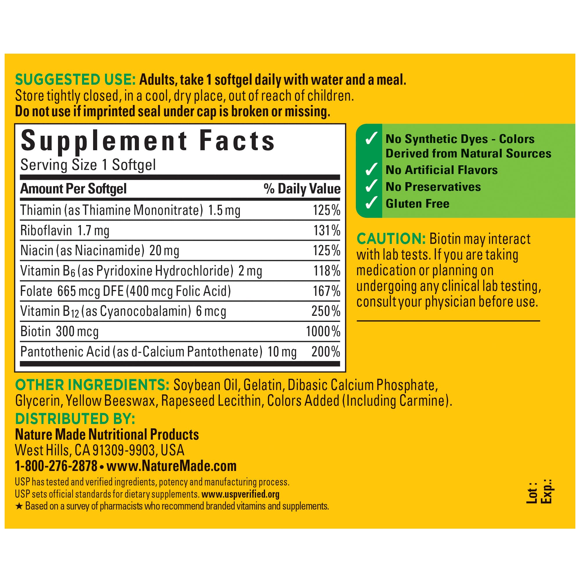 Foto 7 pulgar | Suplemento Nature Made Super B Energy Complex 160 Cápsulas Blandas - Venta Internacional.