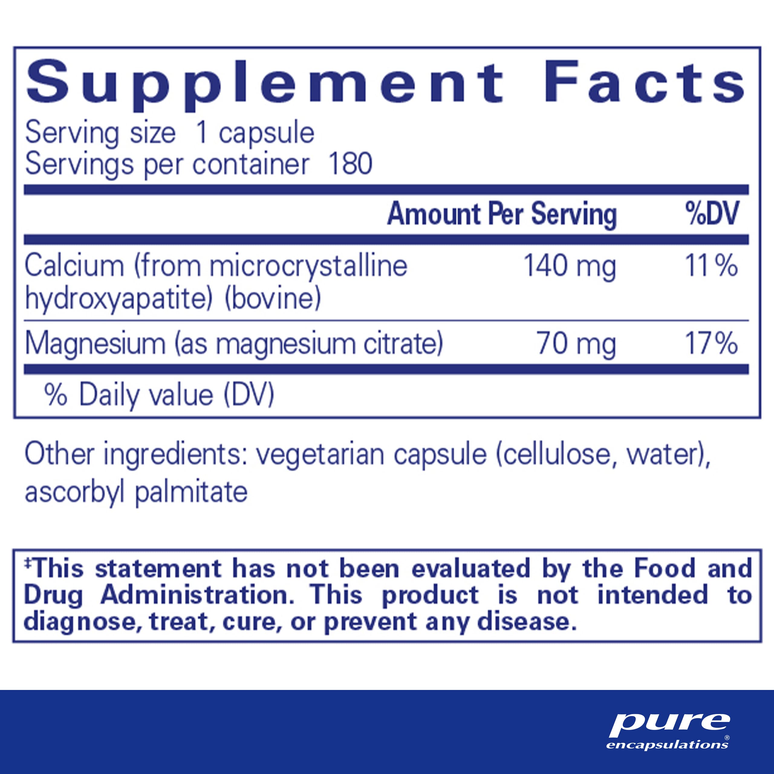 Foto 3 pulgar | Suplemento Pure Encapsulations Calcium Mcha Con Magnesio 180 Cápsulas - Venta Internacional.