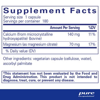 Foto 2 | Suplemento Pure Encapsulations Calcium Mcha Con Magnesio 180 Cápsulas - Venta Internacional.