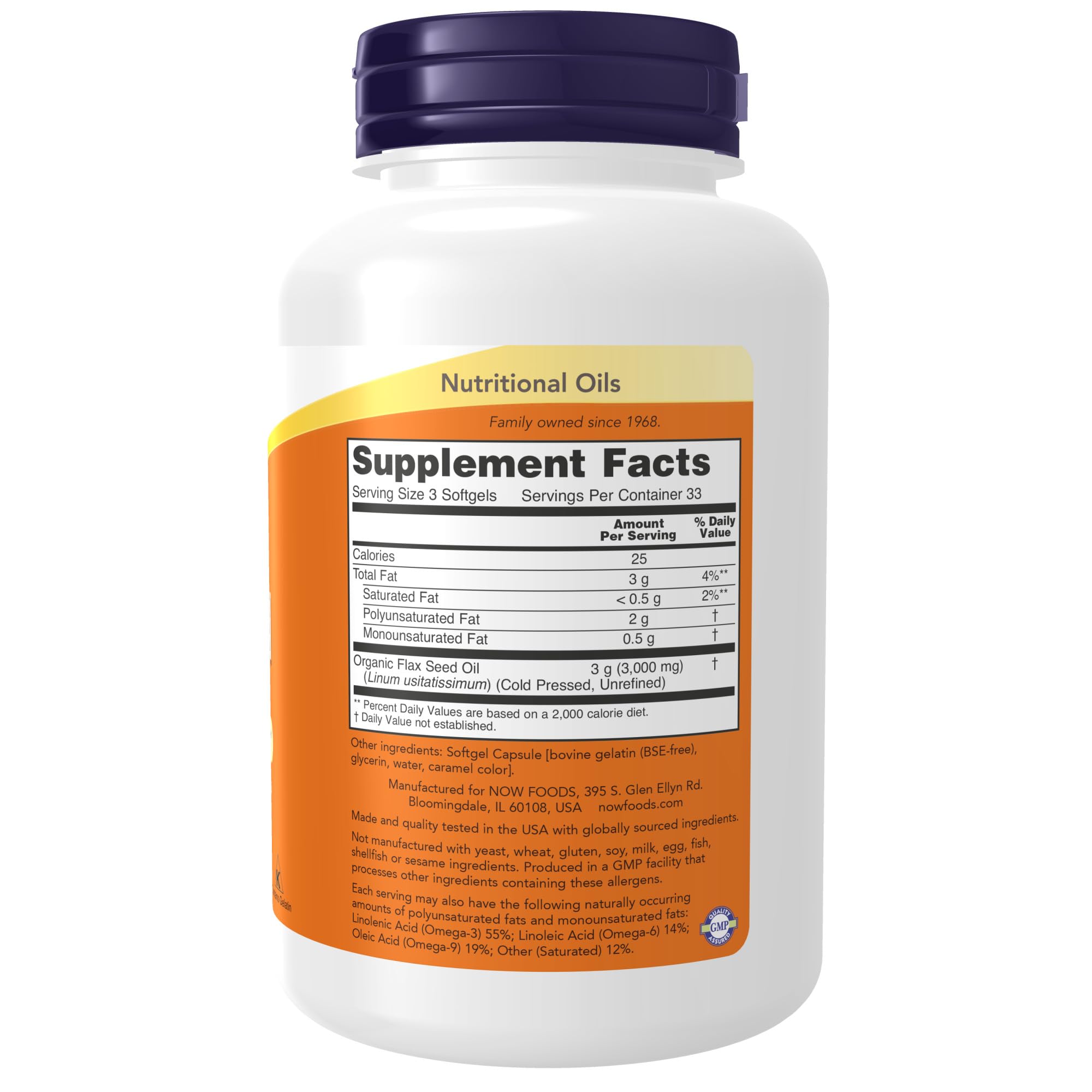 Foto 3 pulgar | Suplementos Now Foods Aceite De Lino De 1000 Mg Con Aceite De Lino Orgánico - Venta Internacional.