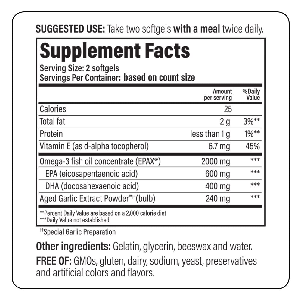 Foto 5 pulgar | Suplemento De Extracto De Ajo Envejecido Kyolic, Fórmula 150 Omega-3 - Venta Internacional.