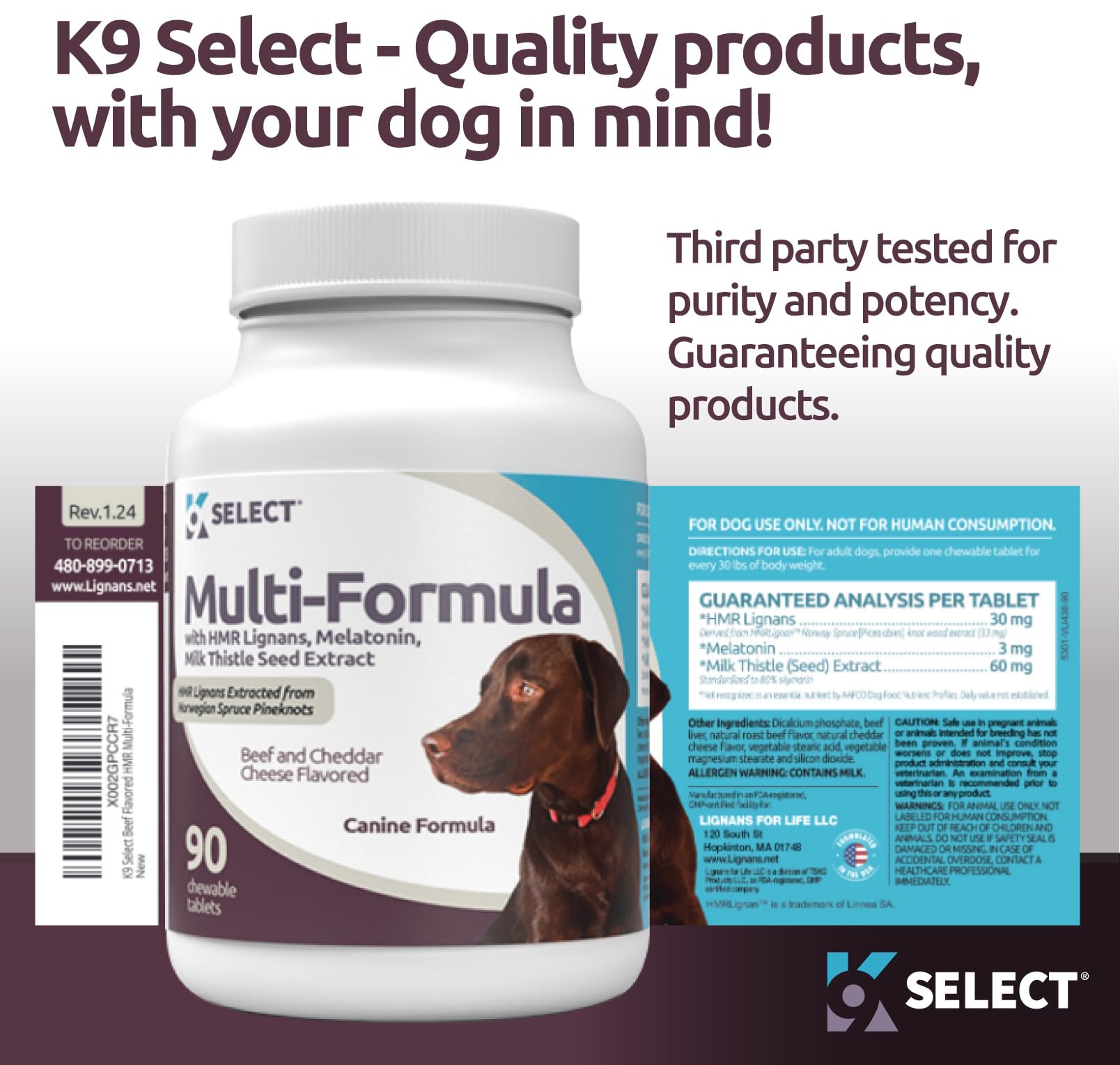 Foto 8 pulgar | Dog Vitamins K9 Select, Fórmula Múltiple Para Perros Grandes, 90 Comprimidos - Venta Internacional.