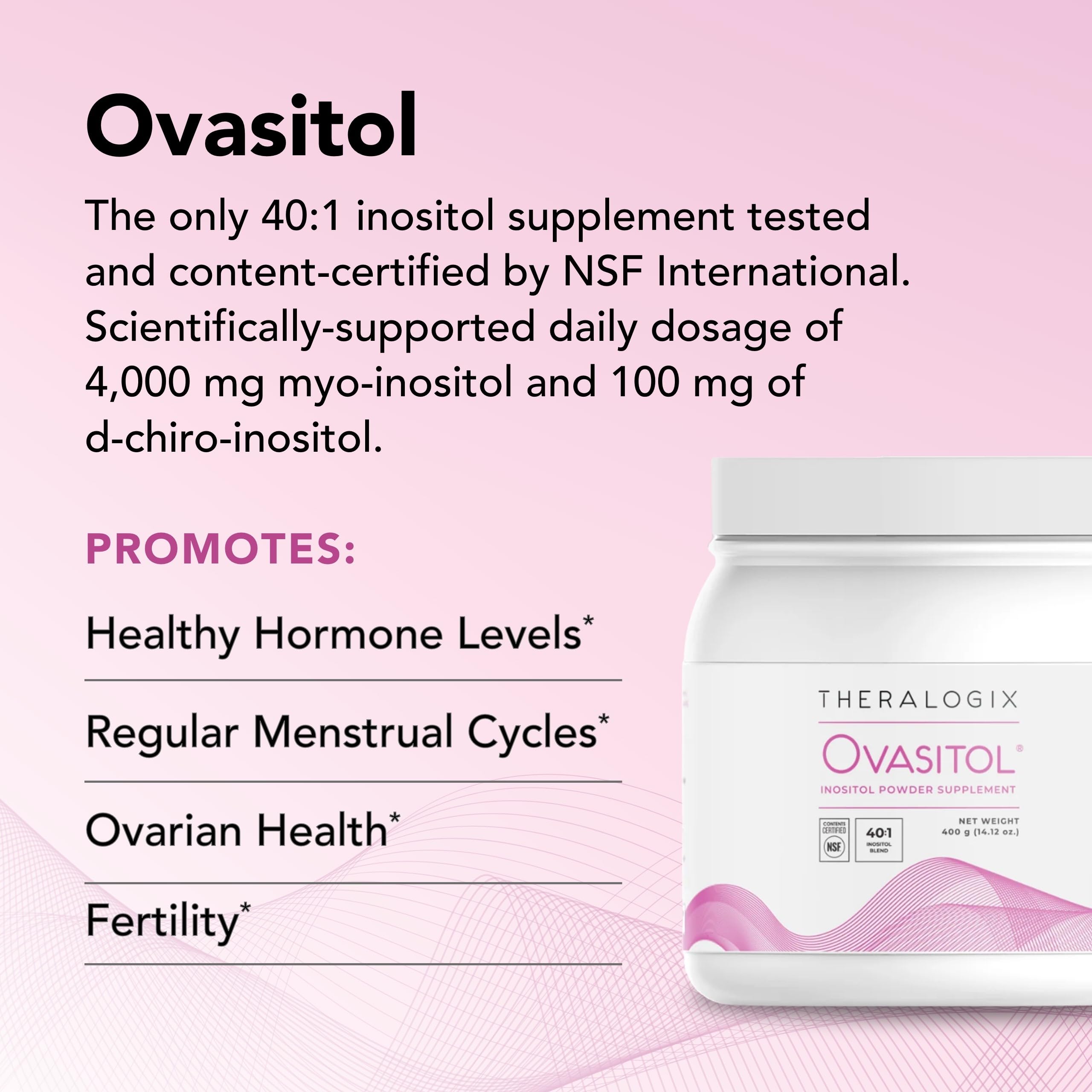 Foto 5 pulgar | Suplemento Theralogix Ovasitol Inositol En Polvo 400 G - Venta Internacional.