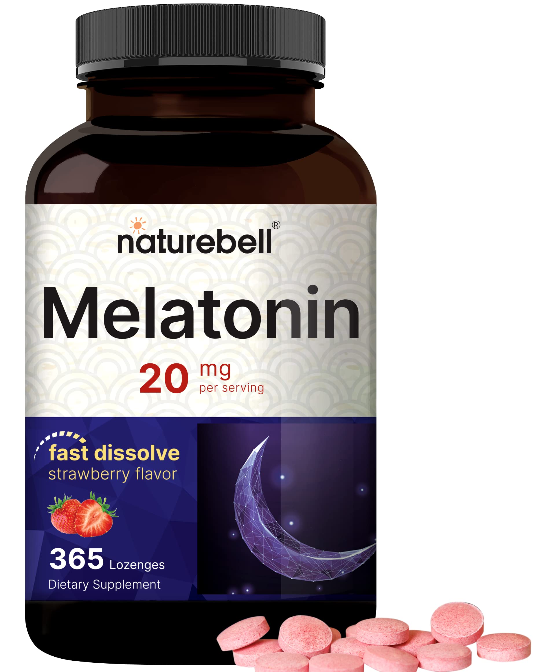 Suplemento Naturebell Melatonina 20 Mg 365 Comprimidos - Venta Internacional.