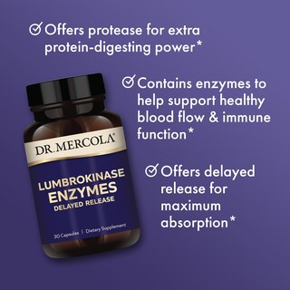 Foto 5 | Suplemento Dr. Mercola Lumbrokinase Enzymes 30 Cápsulas X3 - Venta Internacional.