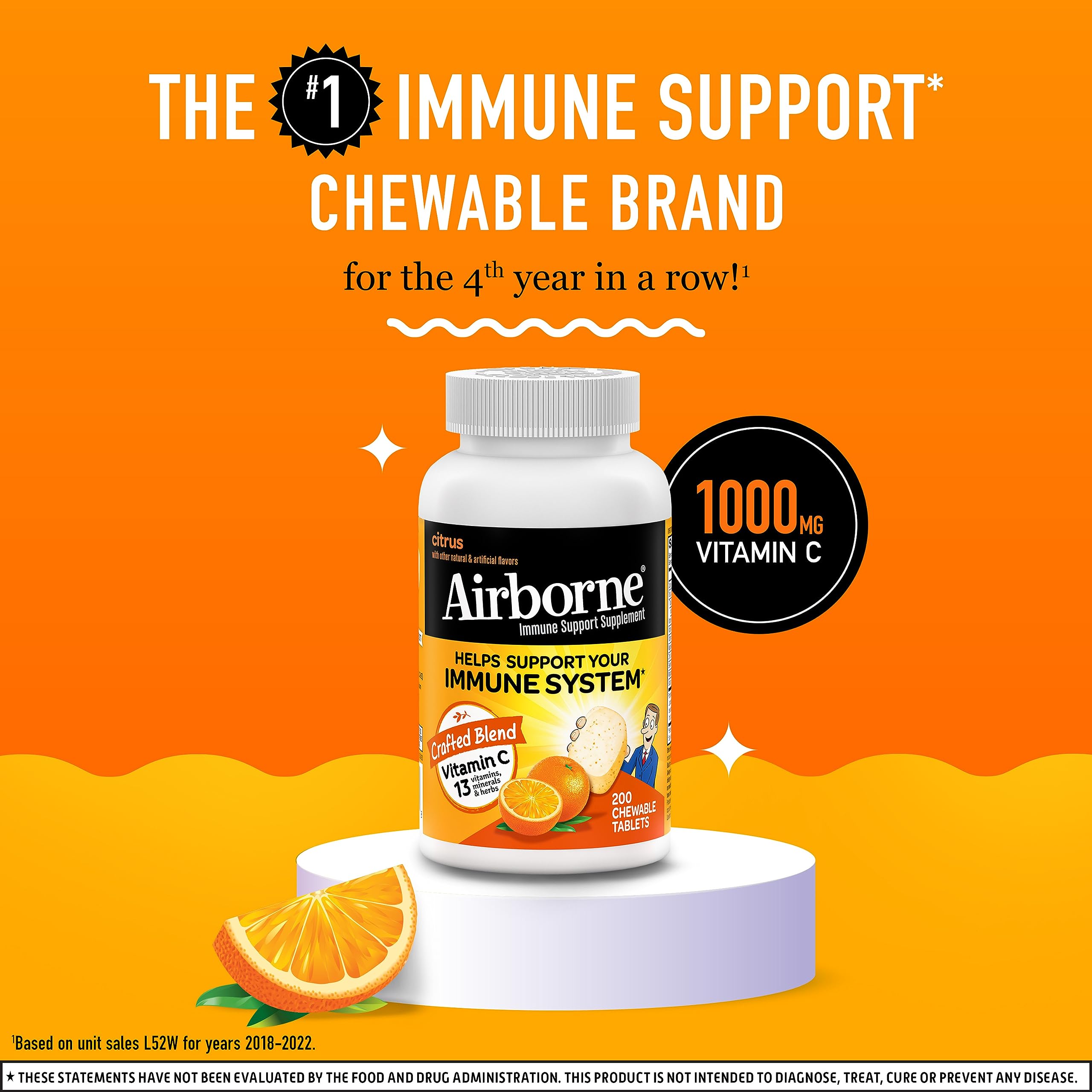 Foto 3 pulgar | Suplemento Airborne, Tabletas Masticables De 1000 Mg Con Zinc, 200 Tabletas - Venta Internacional.