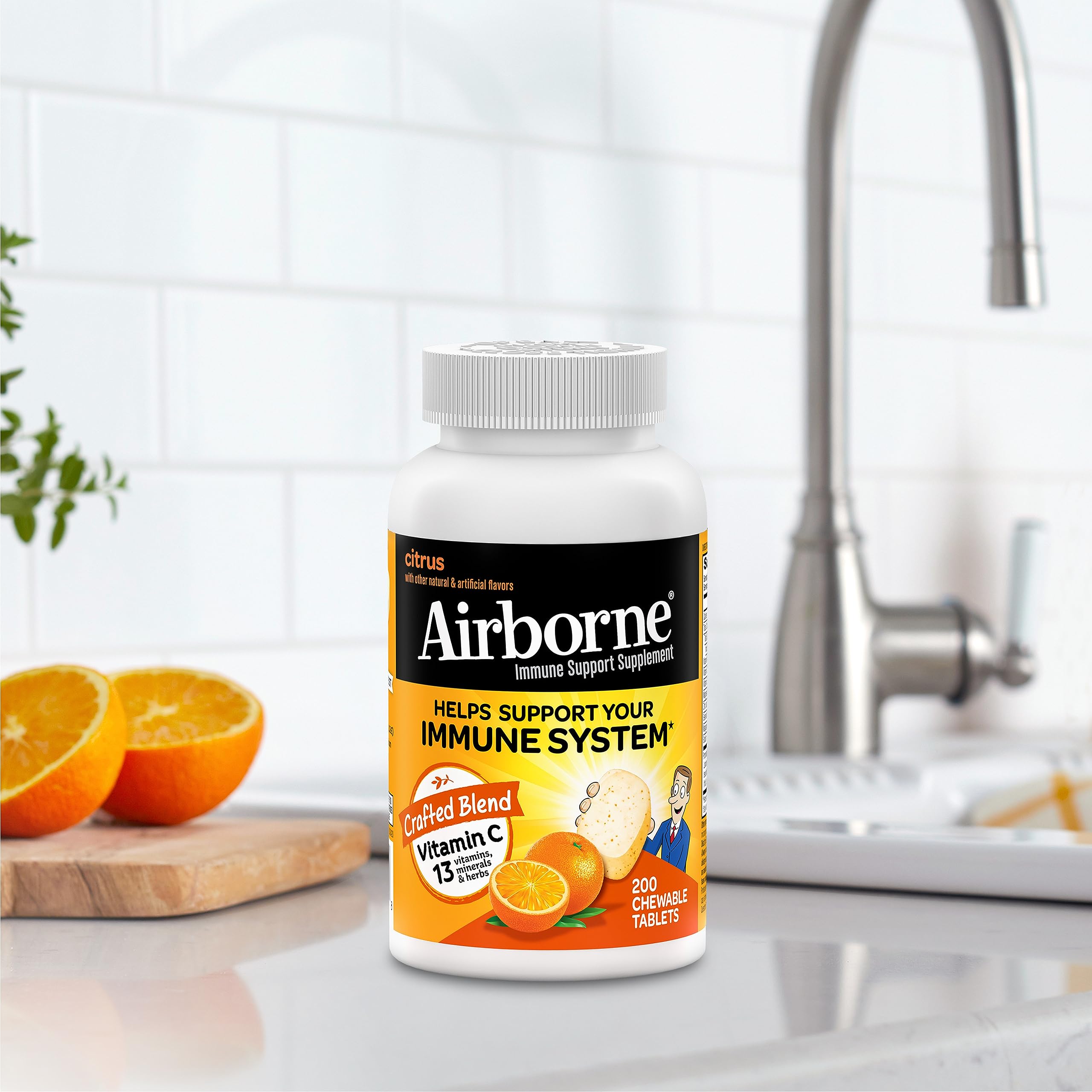 Foto 8 pulgar | Suplemento Airborne, Tabletas Masticables De 1000 Mg Con Zinc, 200 Tabletas - Venta Internacional.