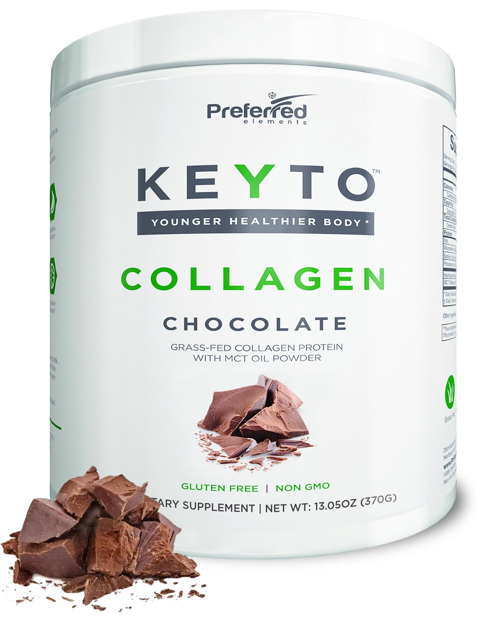 Proteína De Colágeno En Polvo Elementos Preferidos Keyto Chocolate - Venta Internacional.