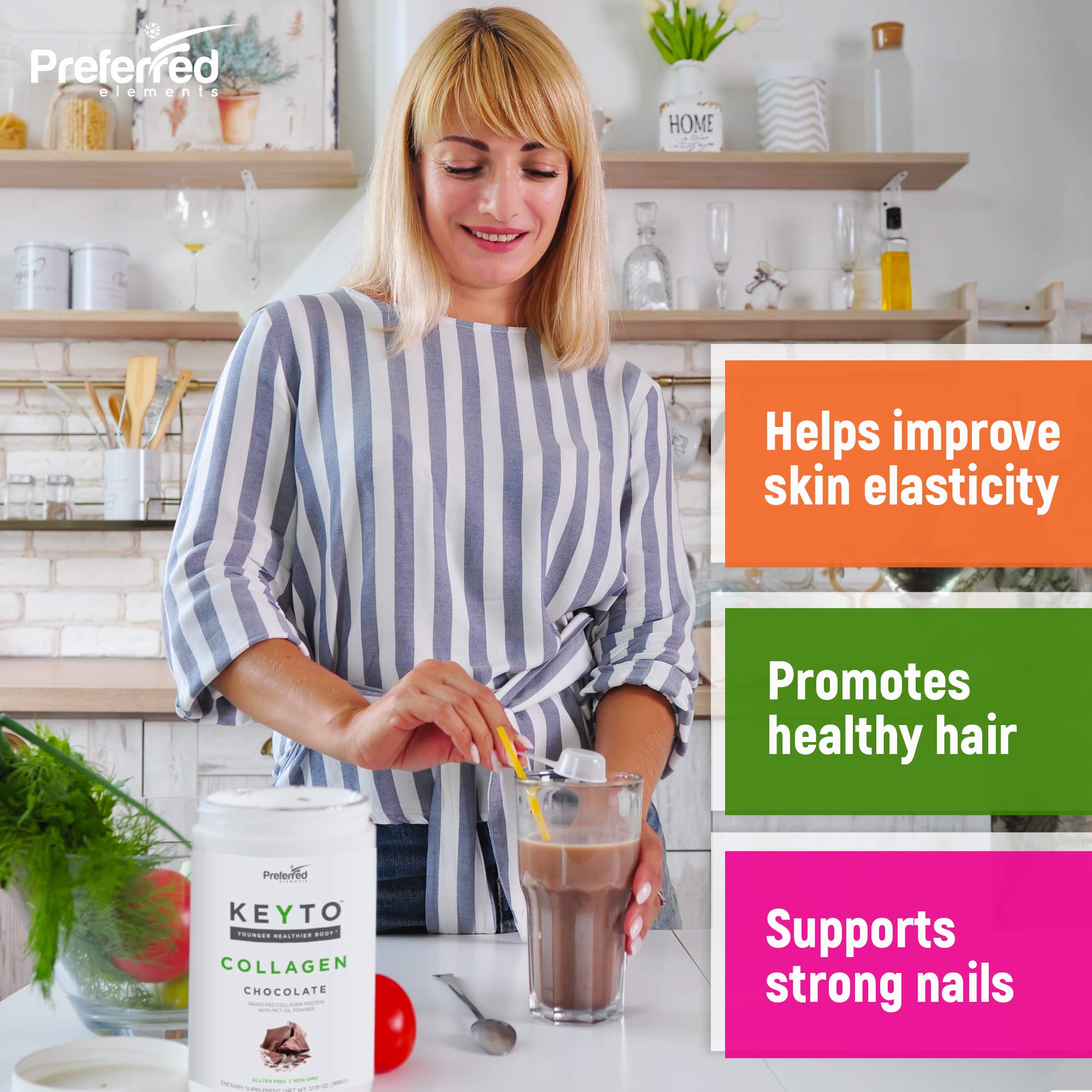 Foto 4 pulgar | Proteína De Colágeno En Polvo Elementos Preferidos Keyto Chocolate - Venta Internacional.