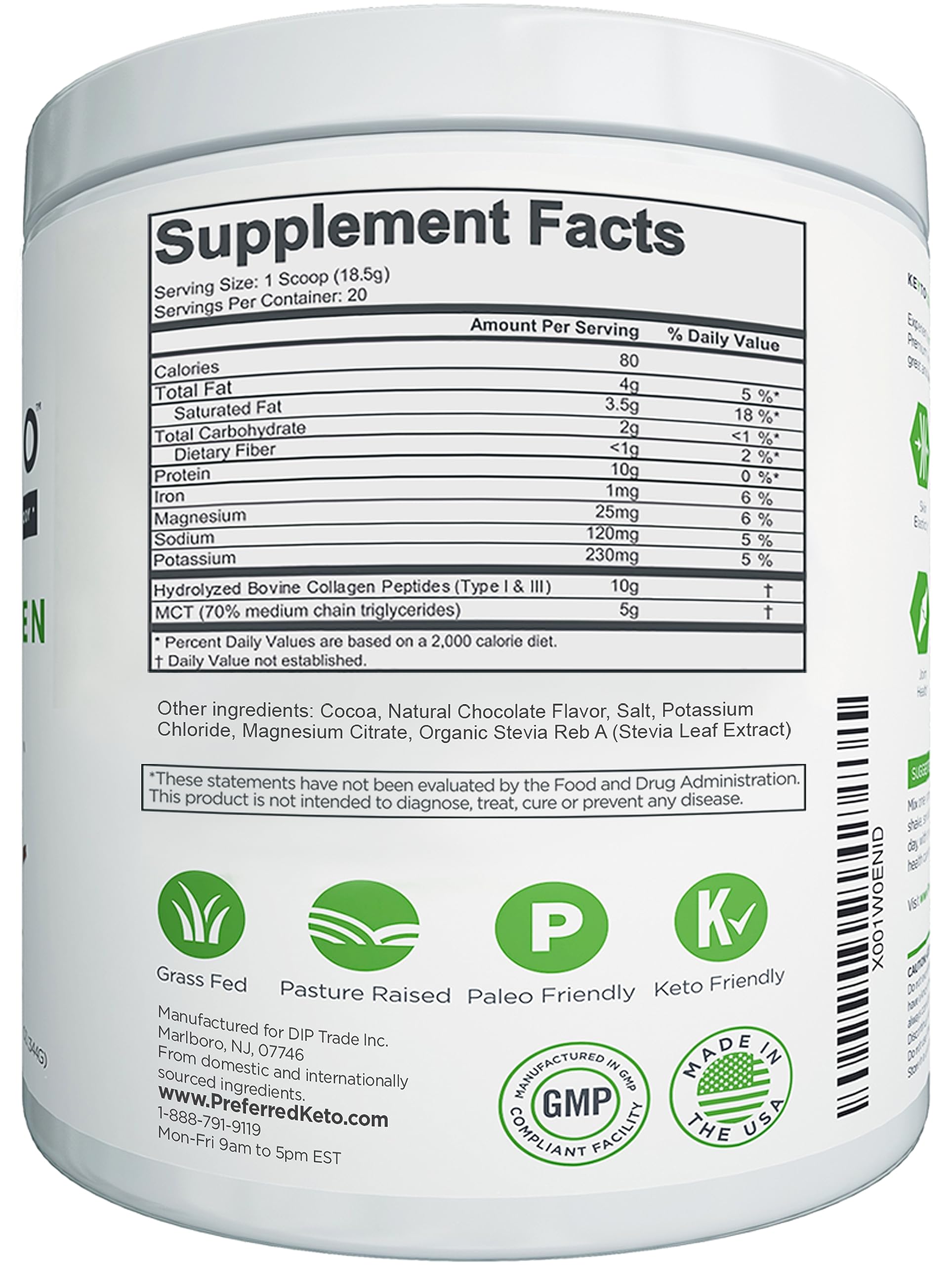 Foto 7 pulgar | Proteína De Colágeno En Polvo Elementos Preferidos Keyto Chocolate - Venta Internacional.