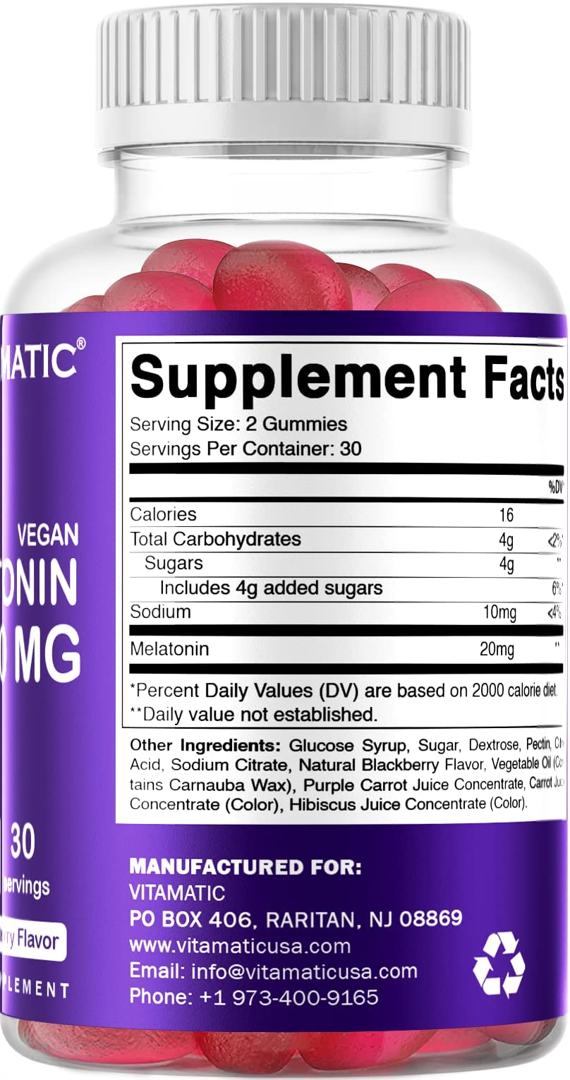 Foto 7 pulgar | Suplemento Vitamínico De Melatonina En Gomitas De 20 Mg Para 30 Porciones - Venta Internacional.