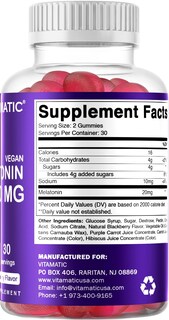 Foto 6 | Suplemento Vitamínico De Melatonina En Gomitas De 20 Mg Para 30 Porciones - Venta Internacional.