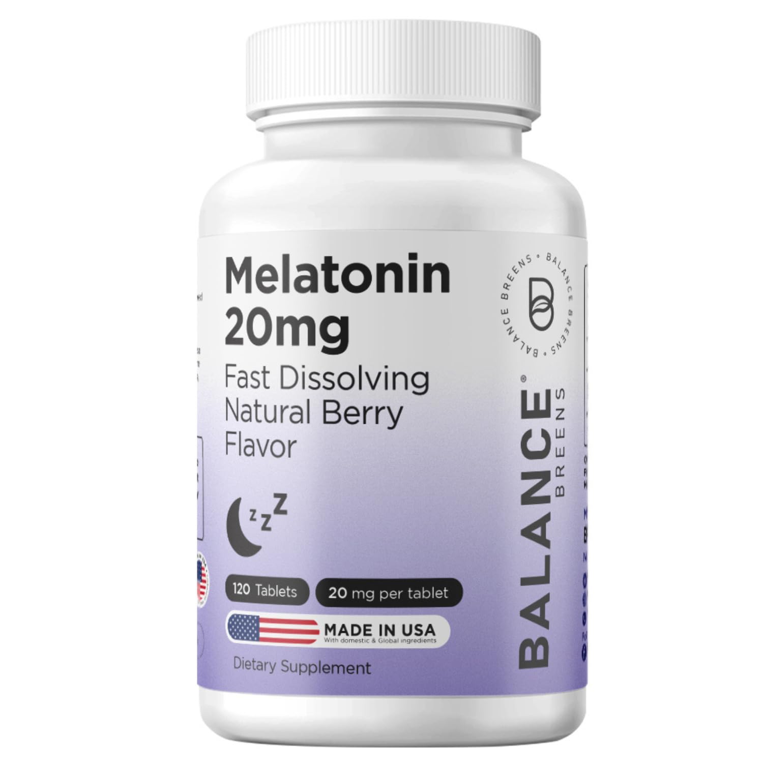 Foto 2 pulgar | Sleep Aid Balancebreens Melatonina 20 Mg 120 Comprimidos - Venta Internacional.