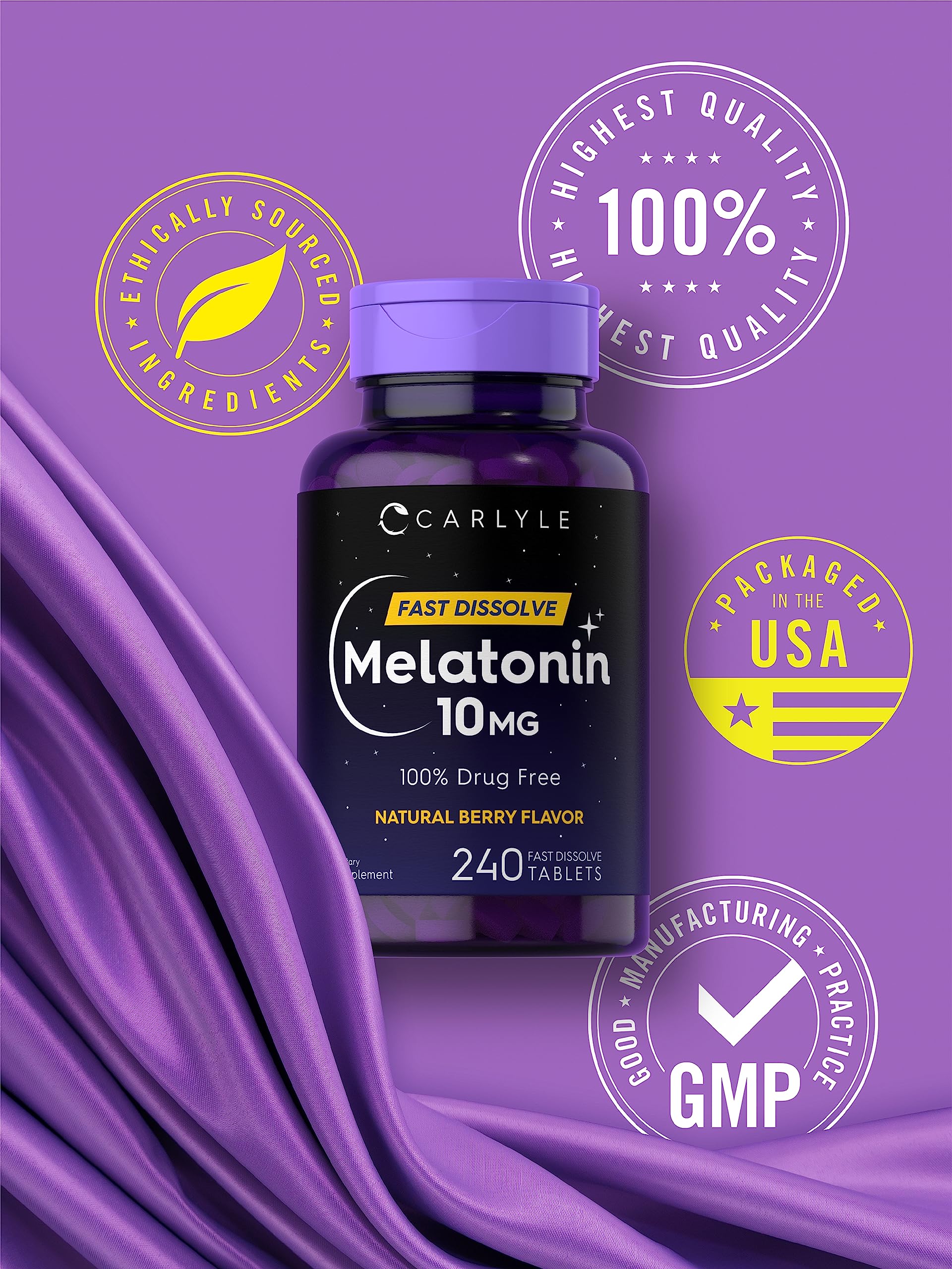 Foto 6 pulgar | Suplemento Carlyle Melatonin 10 Mg 240 Tabletas De Disolución Rápida - Venta Internacional.