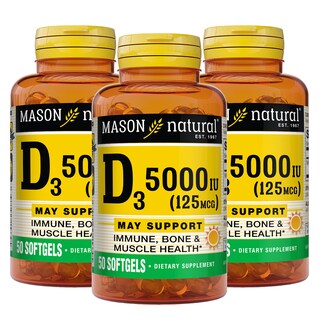 Foto 1 | Suplemento Mason Natural Vitamina D3 125 Mcg (5000 Ui) 50 Cápsulas Blandas - Venta Internacional.