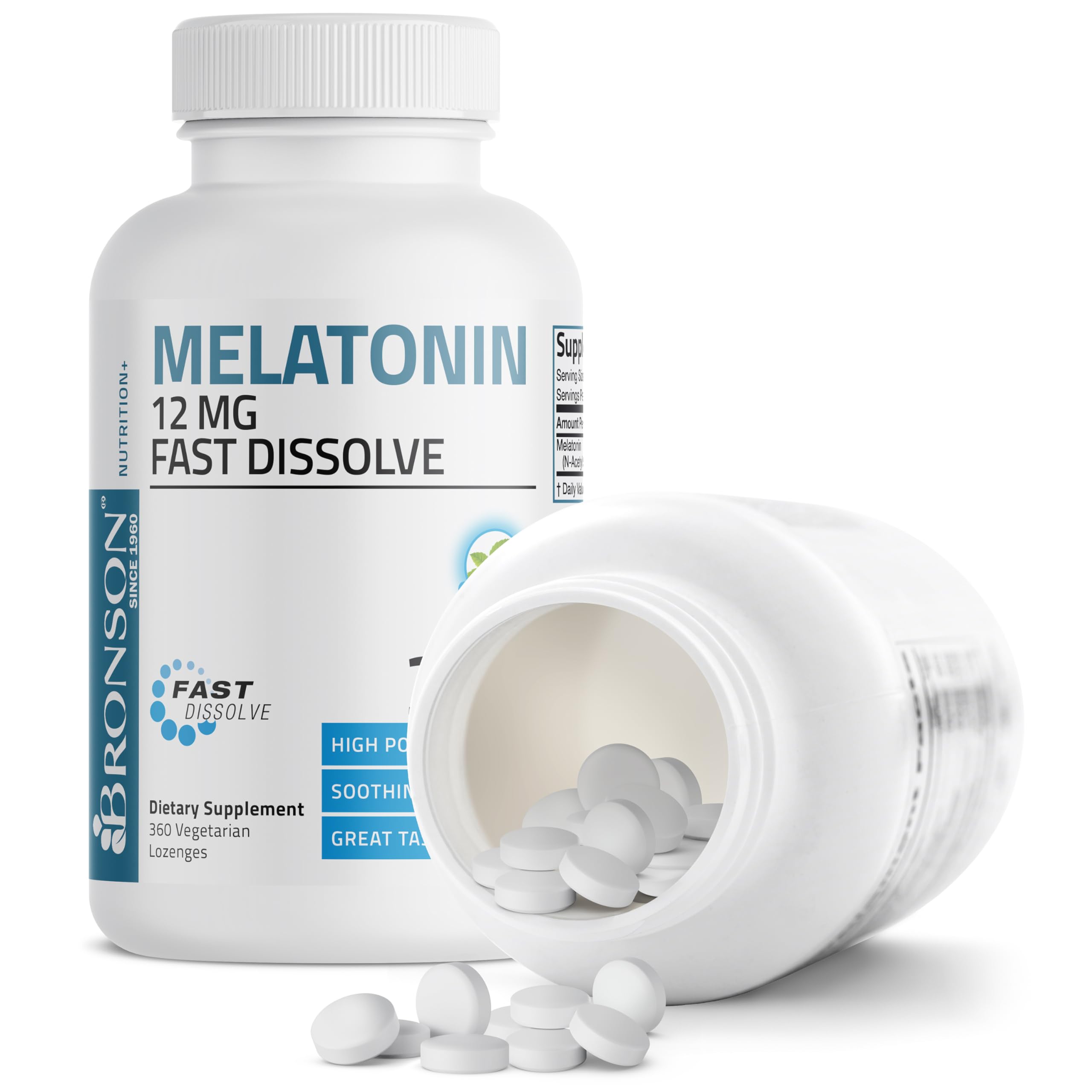Foto 7 pulgar | Suplemento Bronson Melatonin De 12 Mg De Disolución Rápida, 360 Pastillas - Venta Internacional.