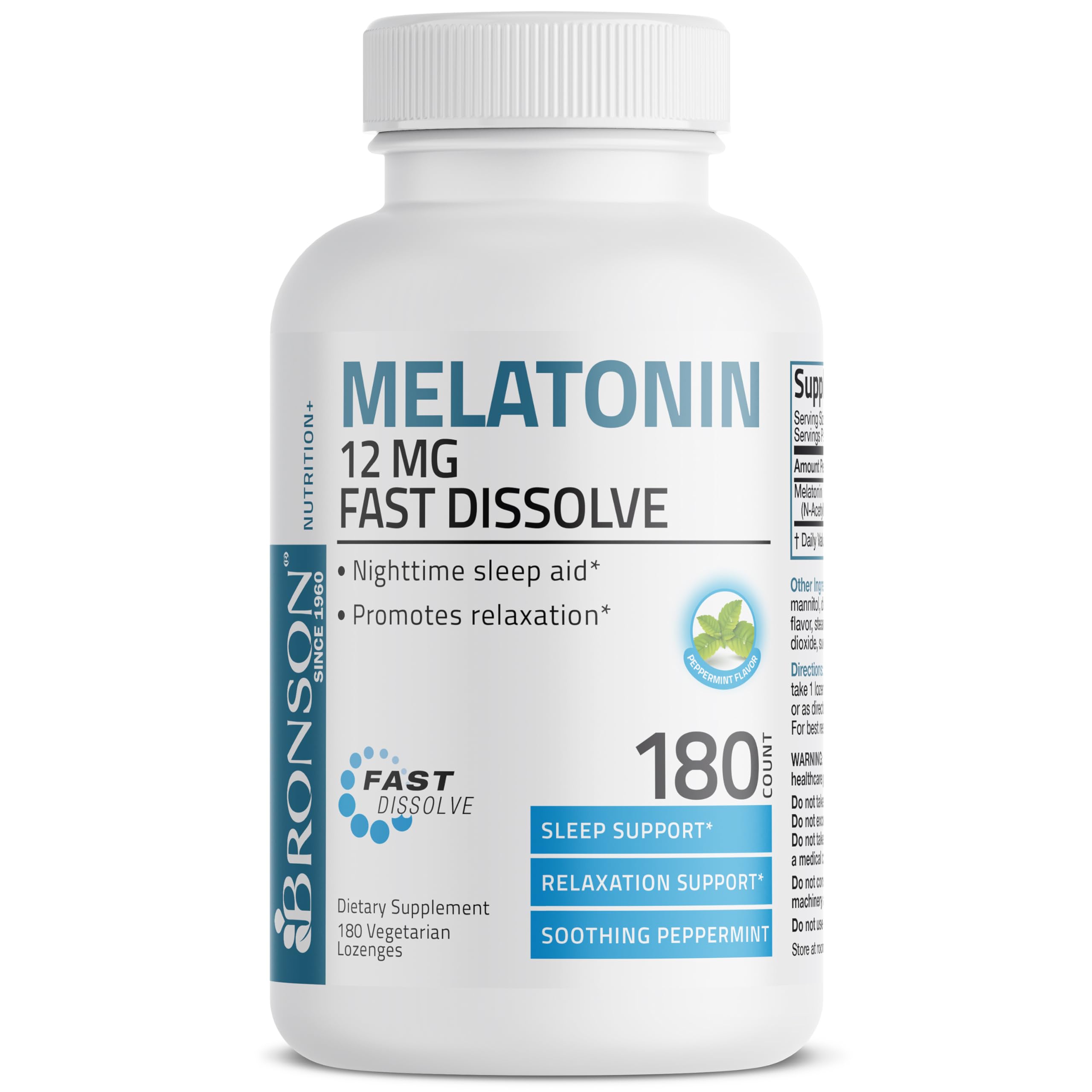 Foto 5 | Suplemento Bronson Melatonin 12 Mg De Disolución Rápida, 180 Pastillas - Venta Internacional.