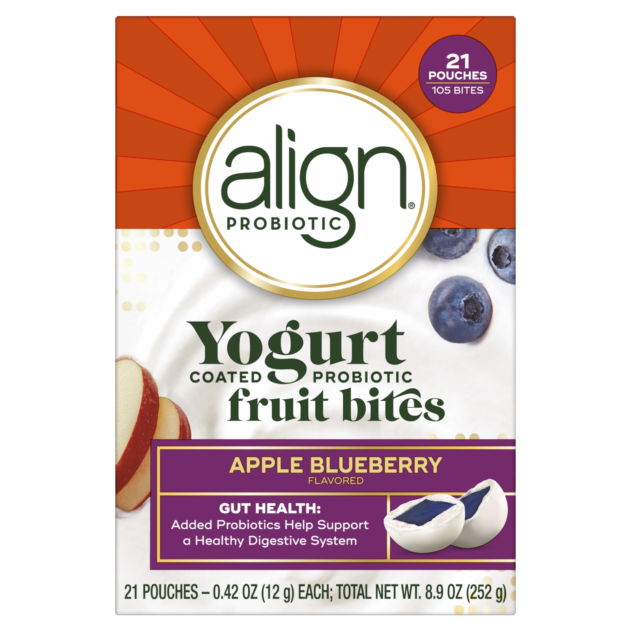Foto 2 pulgar | Los Bocados De Fruta Probiótica Alinean 105 Bocados Recubiertos De Yogur - Venta Internacional.
