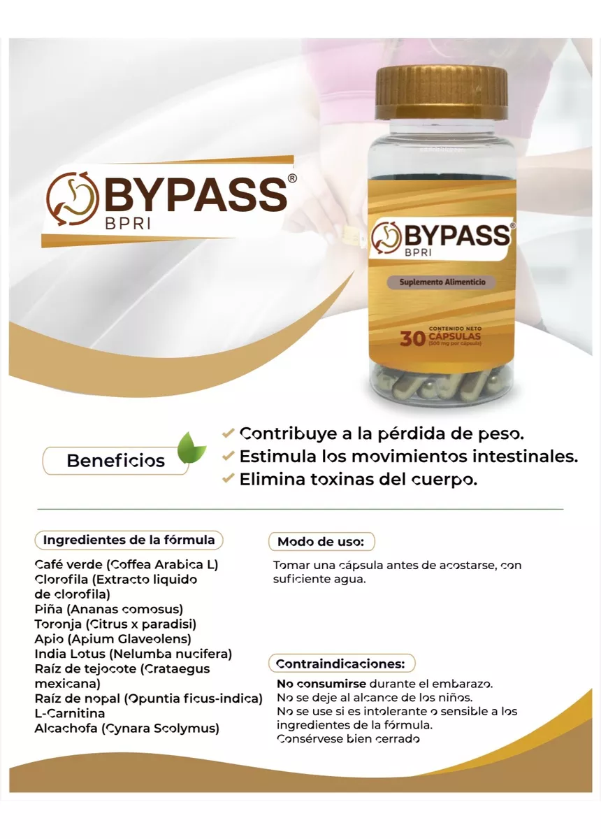 Foto 5 pulgar | Bypass Bpri Duo 30 Capsulas C/u Inhibidor Apetito