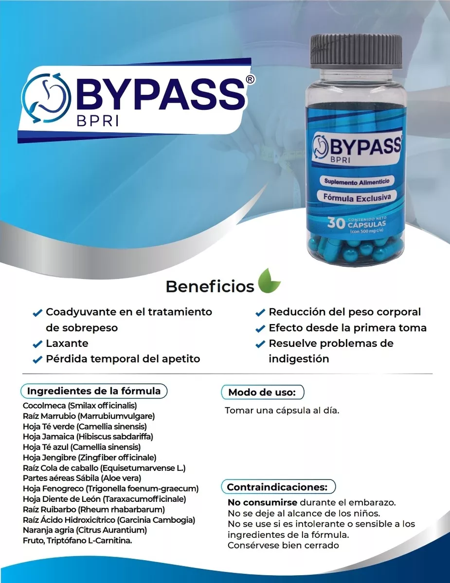 Foto 6 pulgar | Bypass Bpri Duo 30 Capsulas C/u Inhibidor Apetito