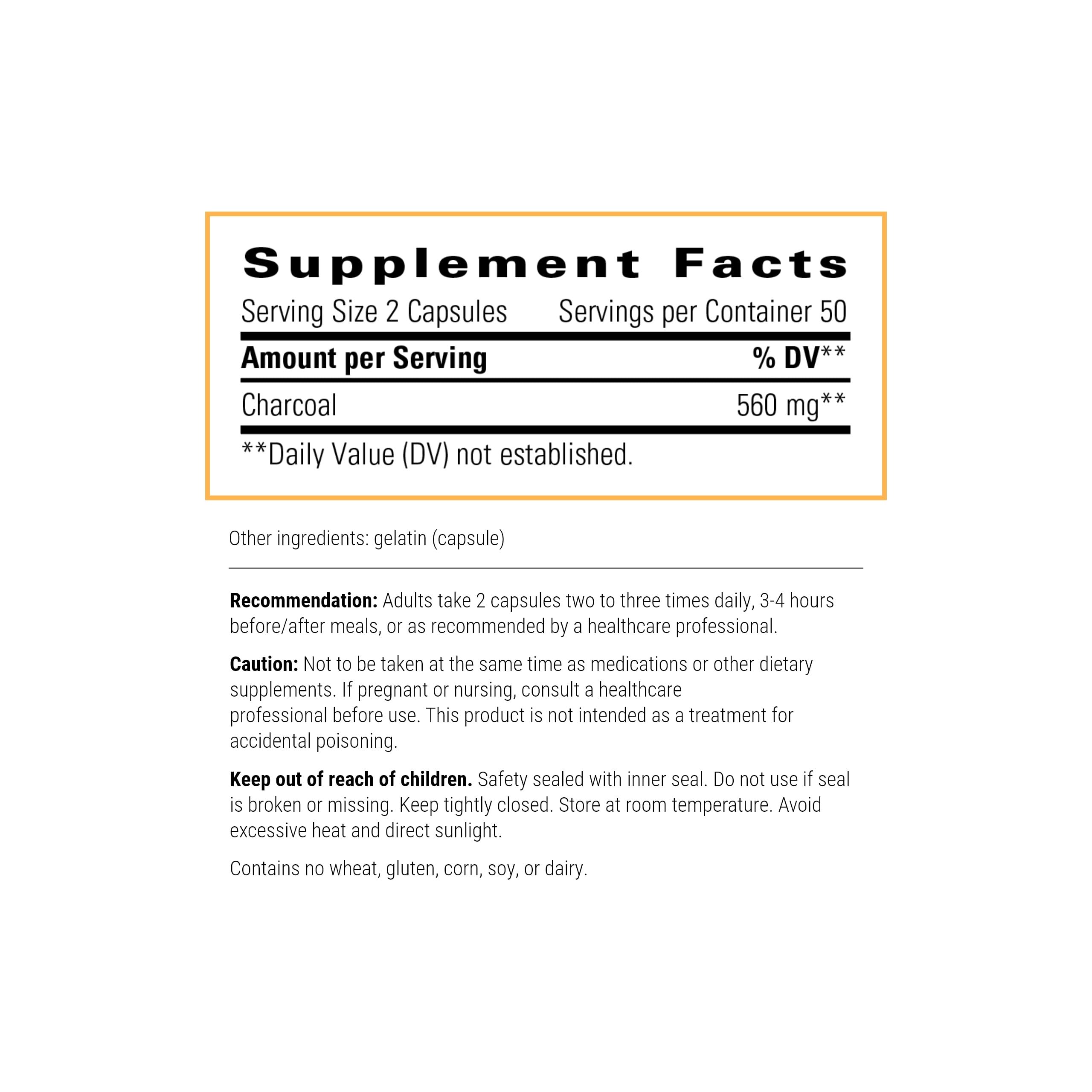 Foto 3 pulgar | Carbón Activado Supplement Integrative Therapeutics 100 Cápsulas - Venta Internacional.