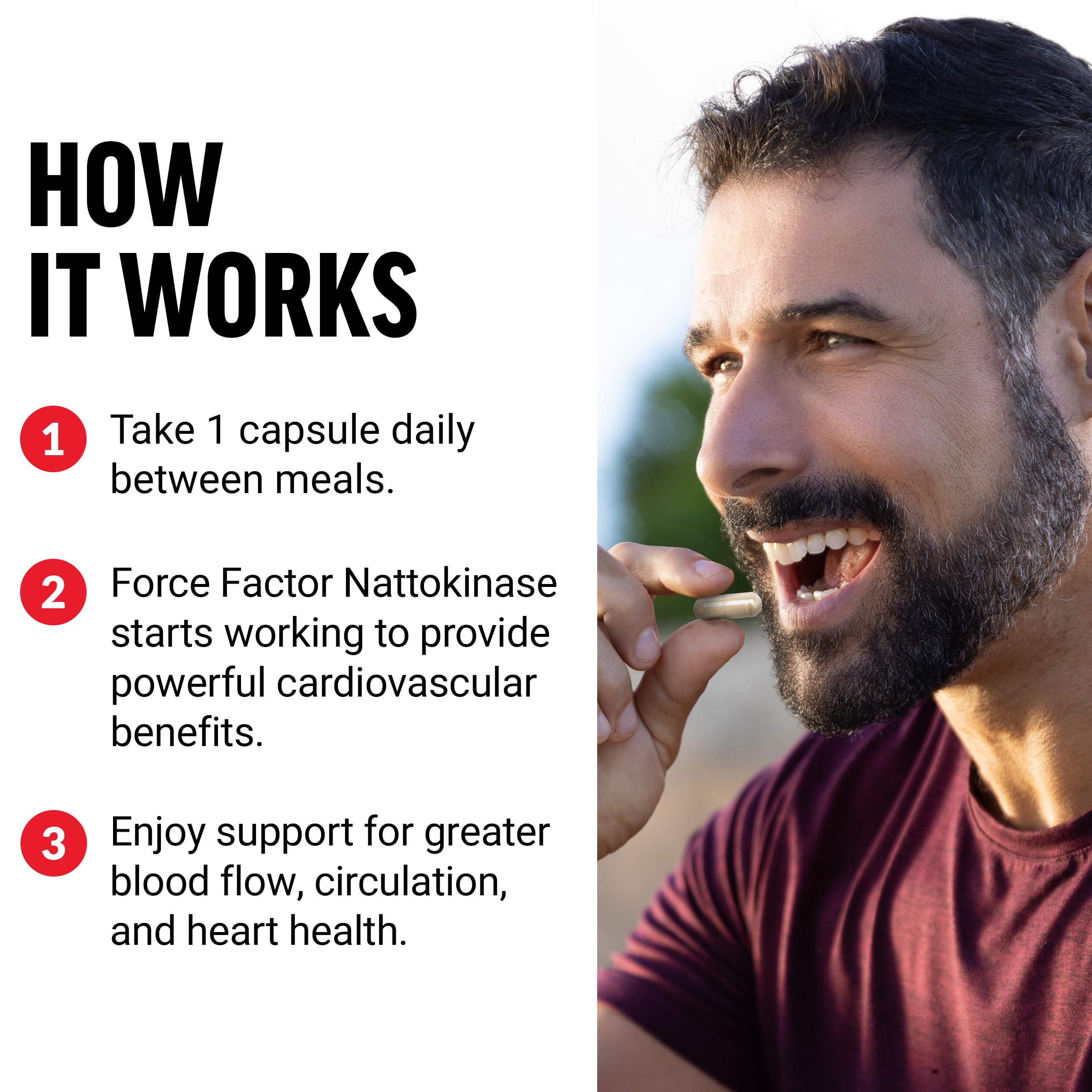 Foto 5 pulgar | Suplemento Force Factor Nattokinase 2000 Fu Heart Health 90 Cápsulas - Venta Internacional