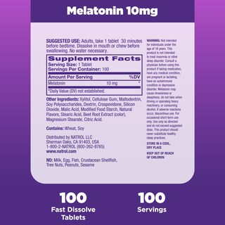 Foto 6 | Suplemento Natrol Fast Dissolve Melatonin 10 mg 100 Comprimidos - Venta Internacional