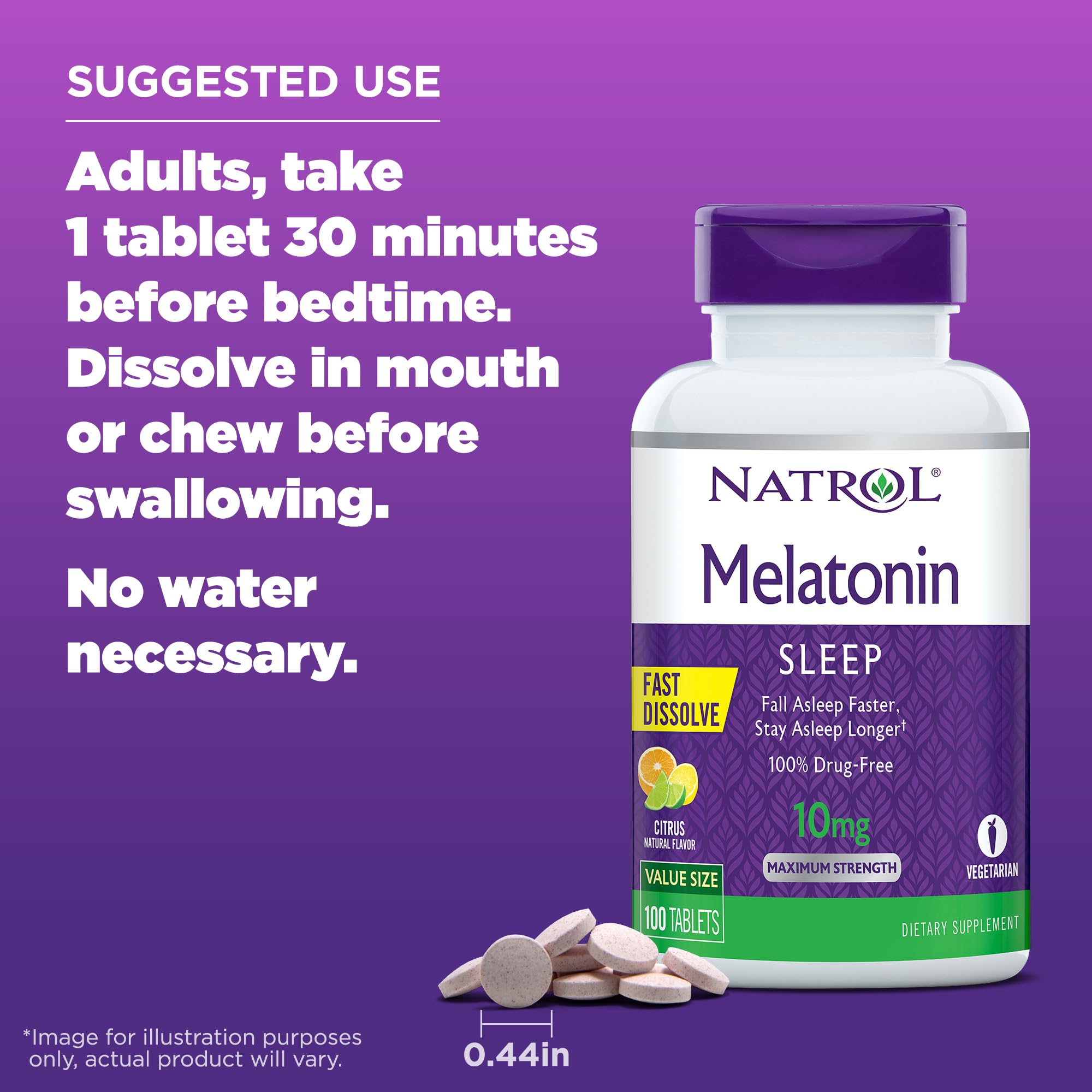 Foto 8 pulgar | Suplemento Natrol Fast Dissolve Melatonin 10 mg 100 Comprimidos - Venta Internacional