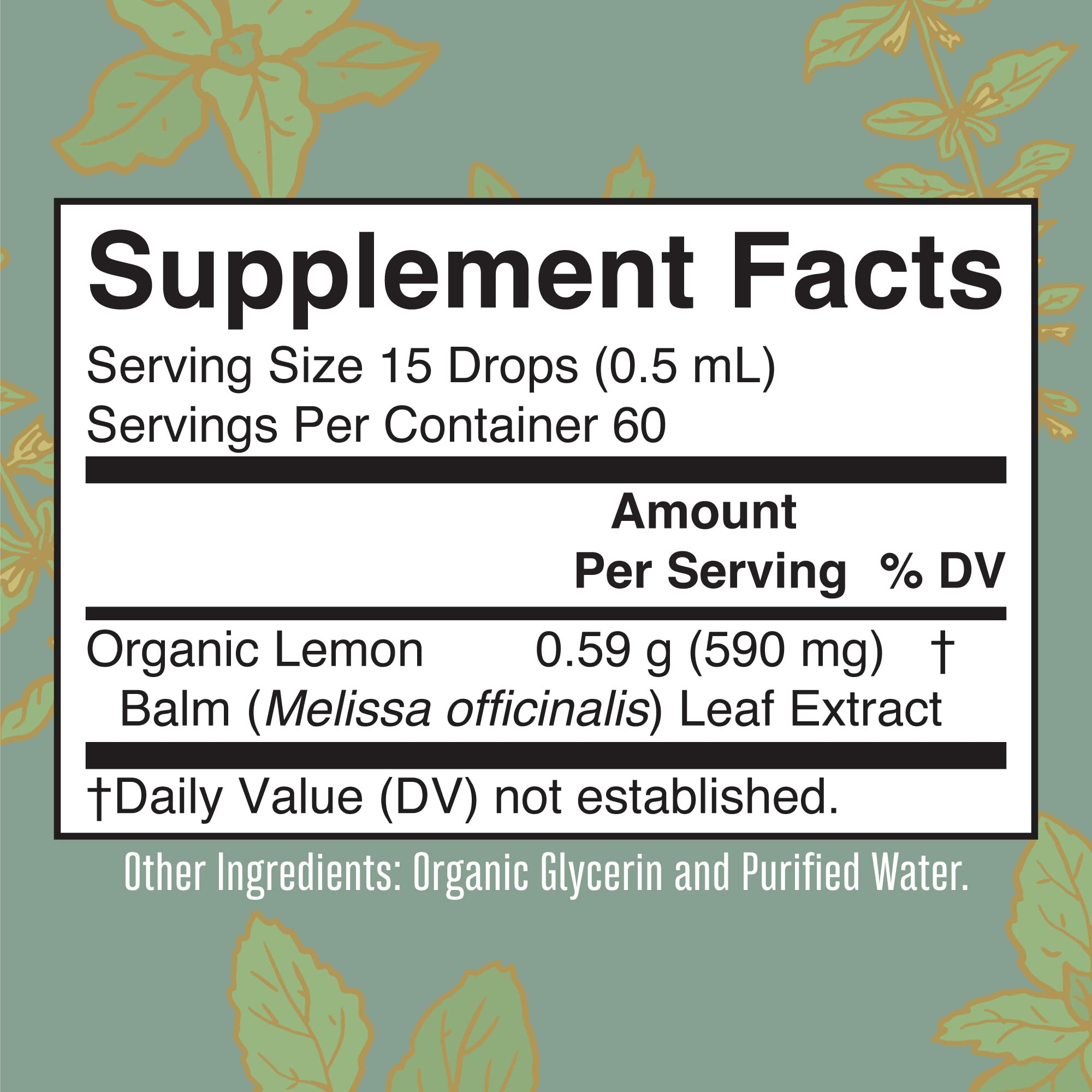 Foto 6 pulgar | Suplemento Maryruth's Lemon Balm Leaf, 30 Ml, Vegano, Sin Ogm - Venta Internacional.