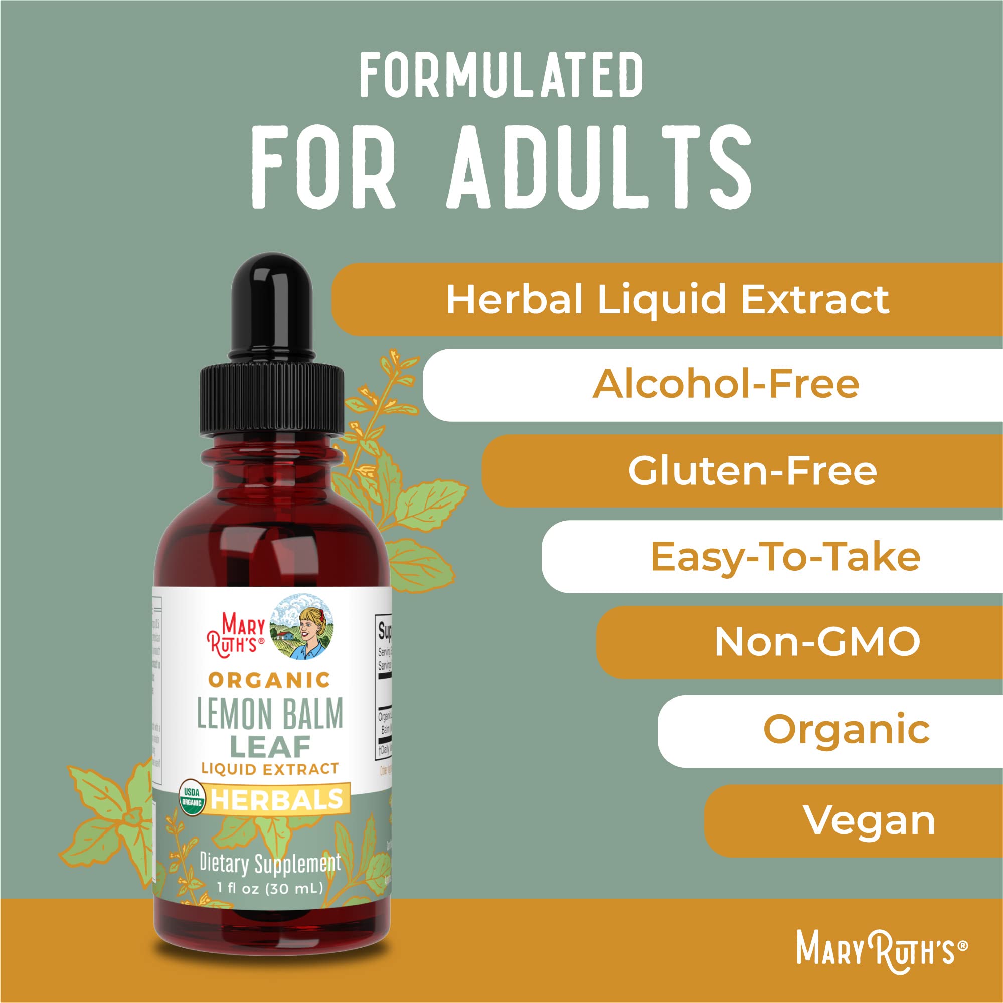 Foto 8 pulgar | Suplemento Maryruth's Lemon Balm Leaf, 30 Ml, Vegano, Sin Ogm - Venta Internacional.