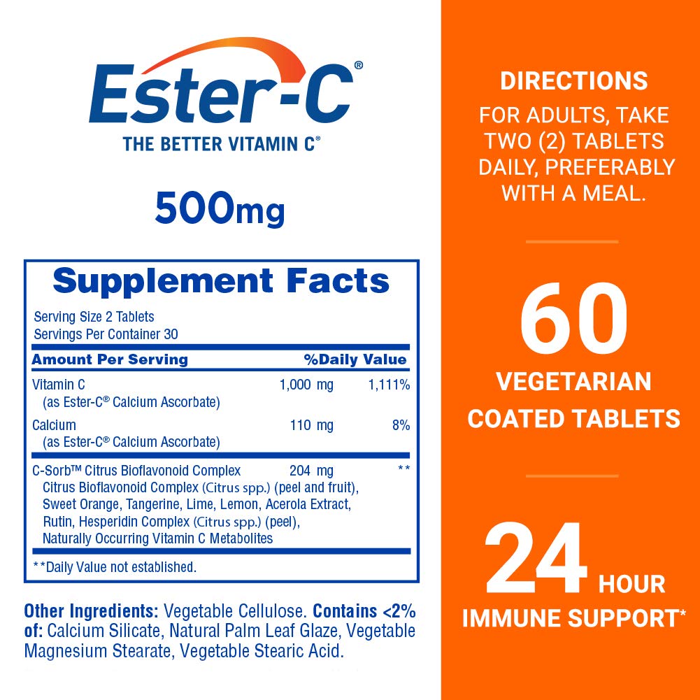 Foto 3 pulgar | Suplemento Ester-c Vitamina C 500 Mg 60 Unidades - Venta Internacional