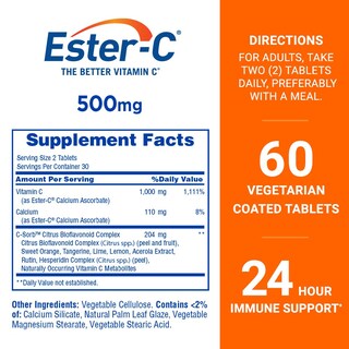Foto 2 | Suplemento Ester-c Vitamina C 500 Mg 60 Unidades - Venta Internacional