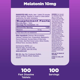 Foto 6 | Sleep Aid Natrol Sleep Melatonina 10 mg 100 Comprimidos - Venta Internacional
