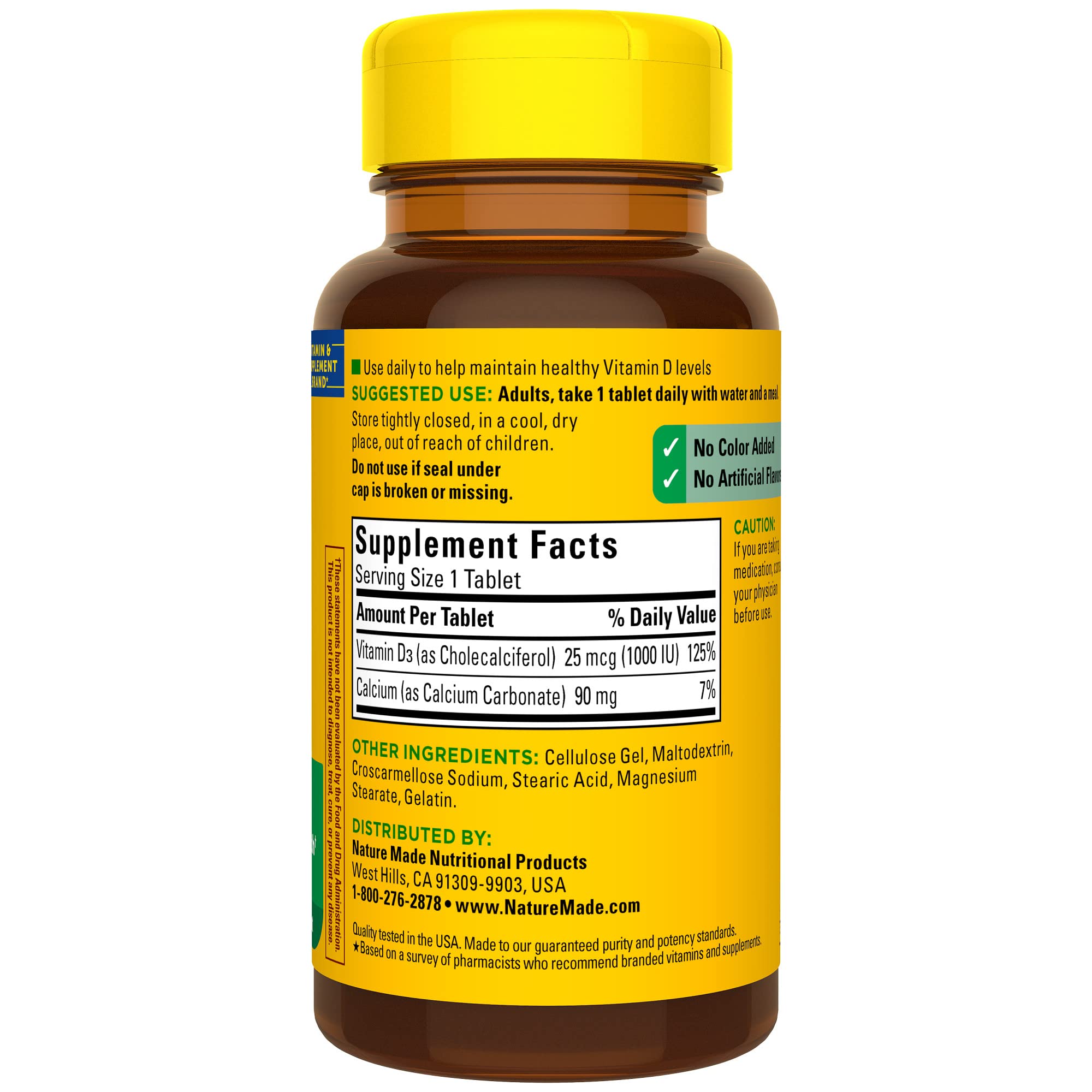Foto 8 pulgar | Suplemento Nature Made de Vitamina D3 1000 Ui 100 Comprimidos - Venta Internacional